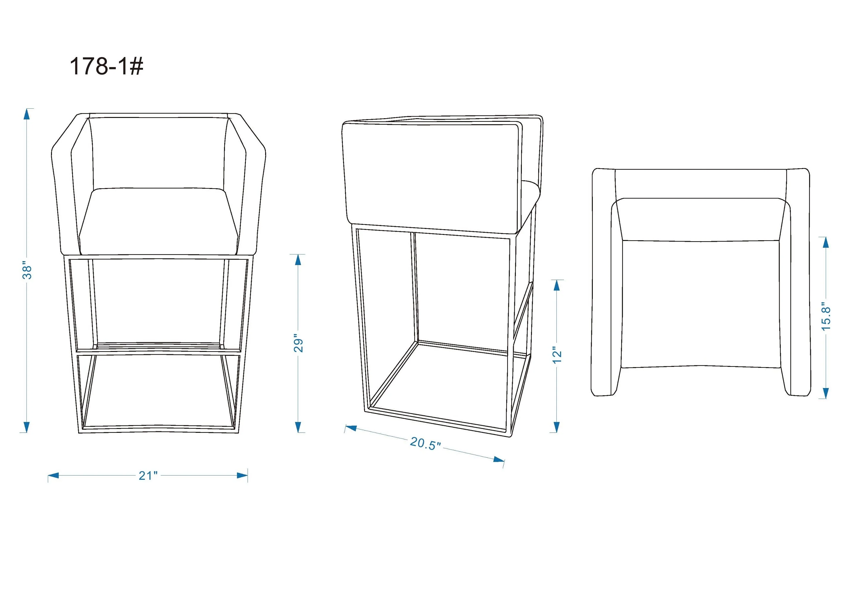 Embassy Barstool in Cream and Black (set of 3) - Image 3