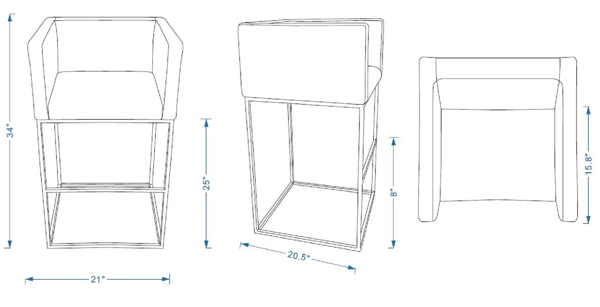 Embassy Counter Stool in Clay - Image 3