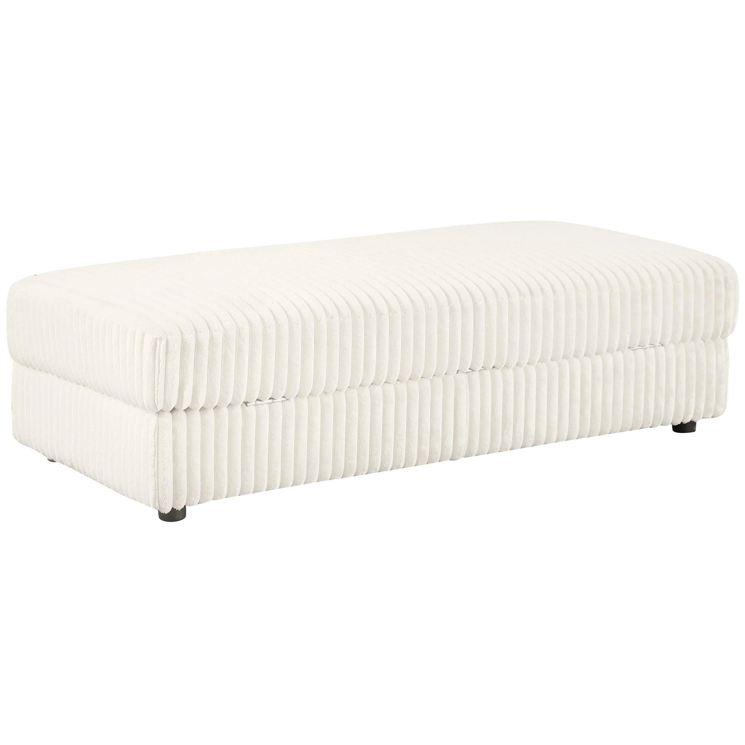 Emberson Ivory Upholstered Rectangular Storage Ottoman
