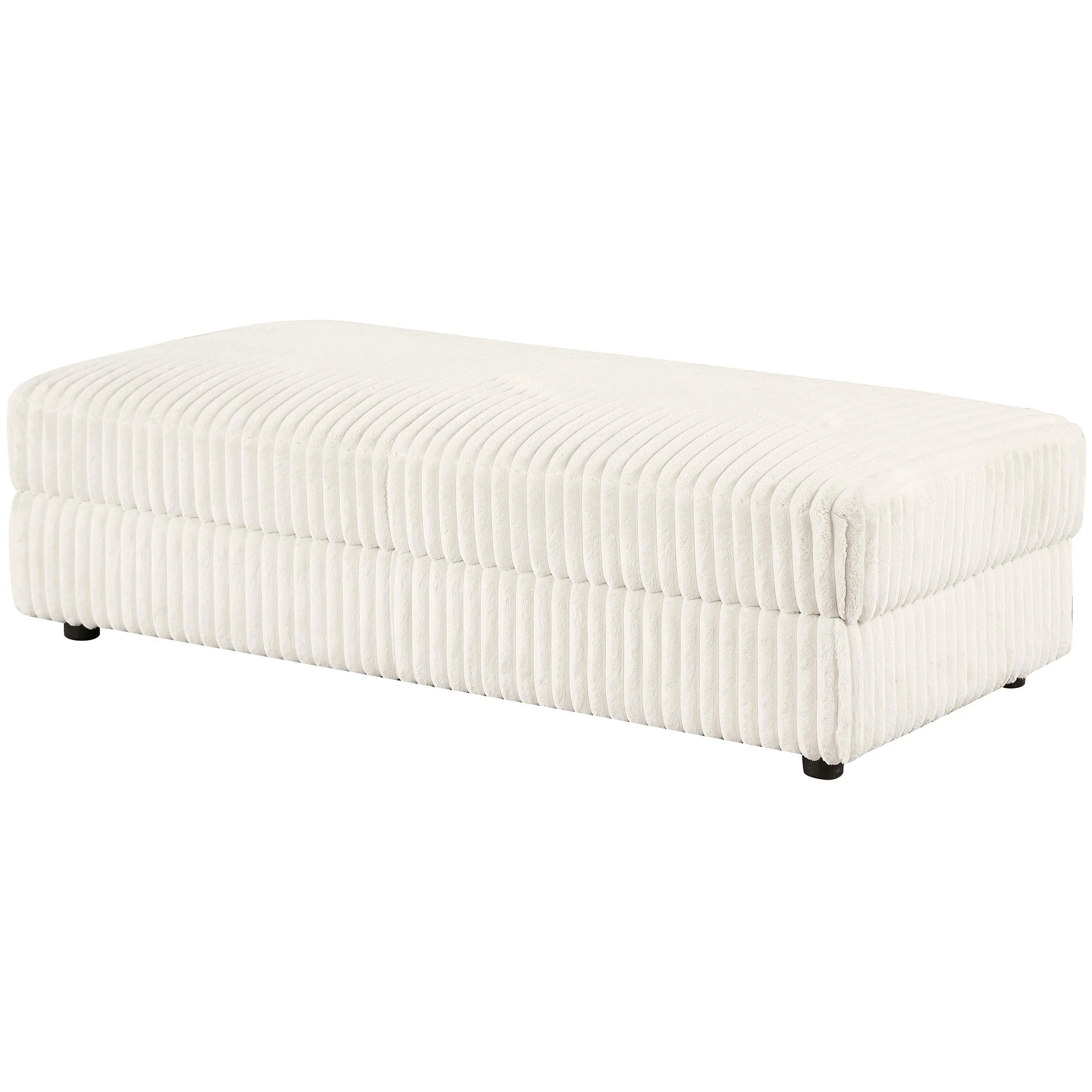 Emberson Ivory Upholstered Rectangular Storage Ottoman - Image 5