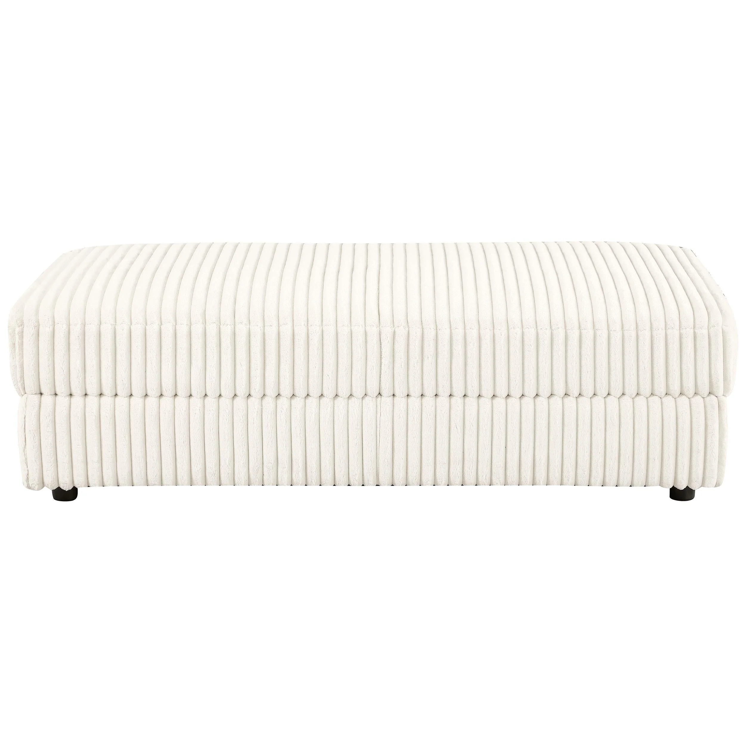 Emberson Ivory Upholstered Rectangular Storage Ottoman - Image 6