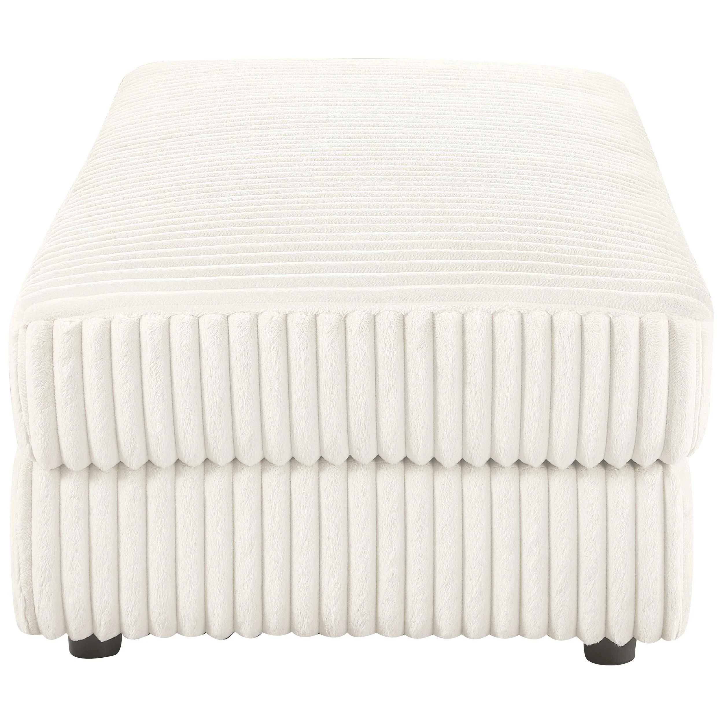 Emberson Ivory Upholstered Rectangular Storage Ottoman - Image 7