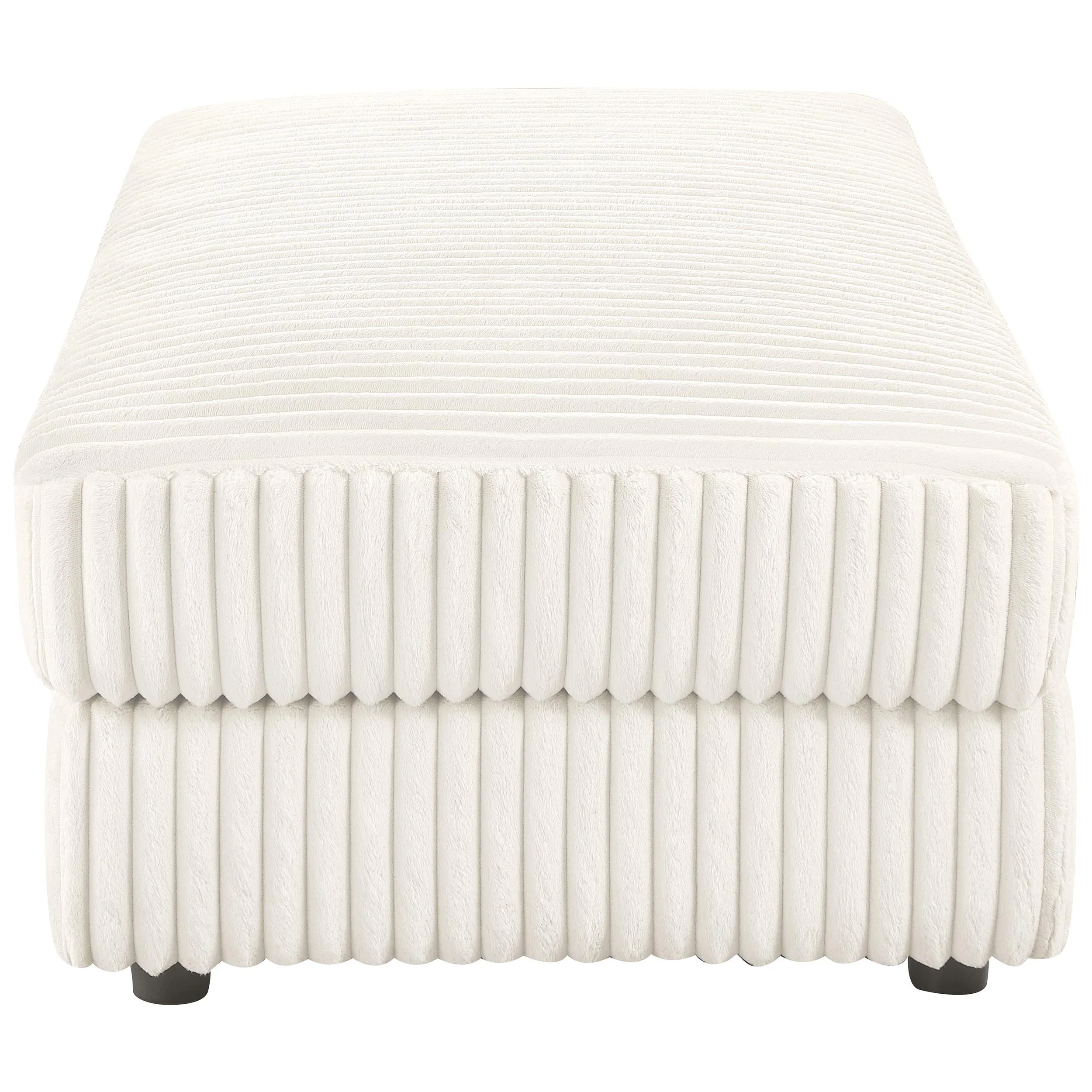 Emberson Ivory Upholstered Rectangular Storage Ottoman - Image 8