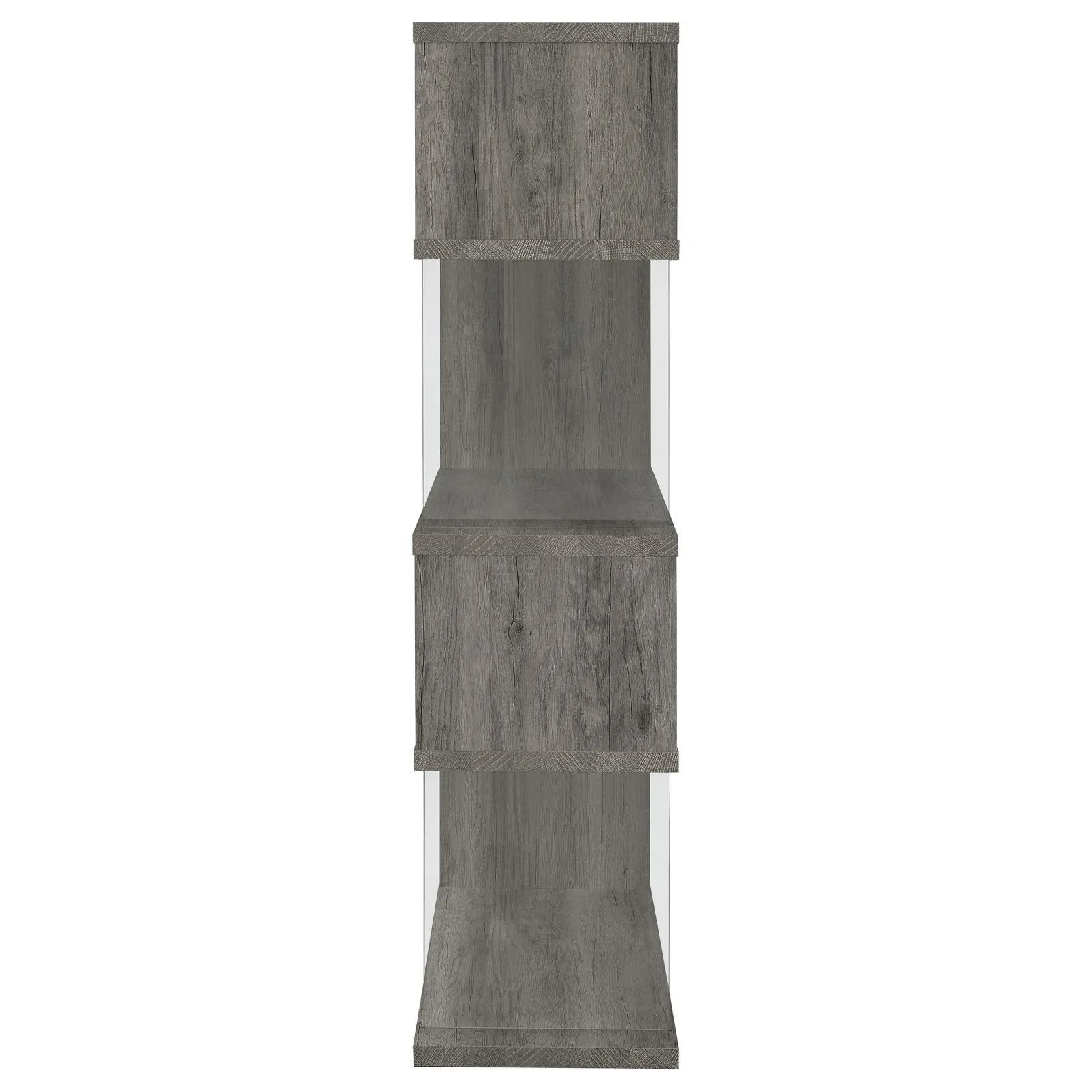 Emelle 4-Shelf Bookcase with Glass Panels - Image 9