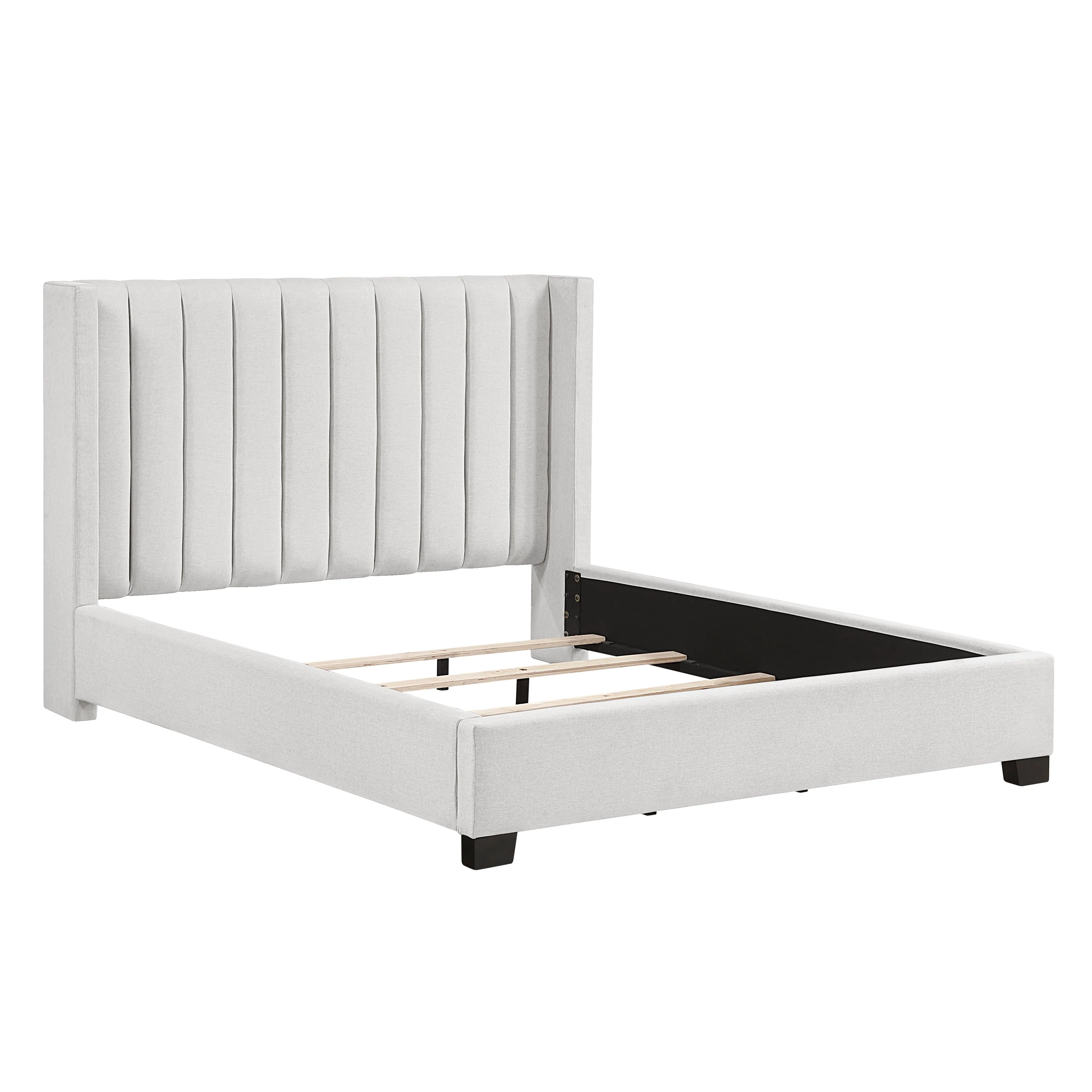 Emerson Beige Upholstered Full Bed - Image 4