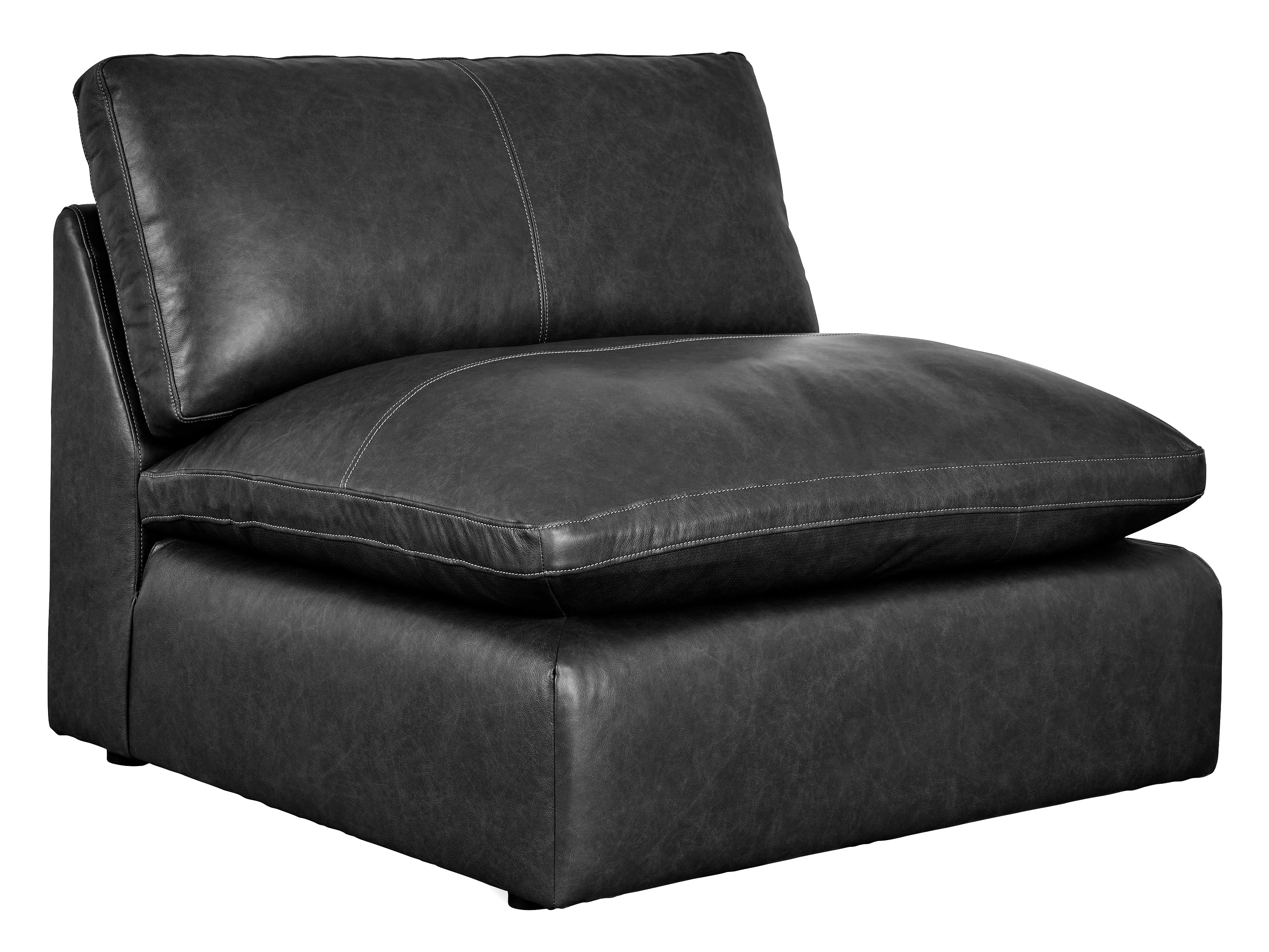 Emilia Black Leather 6-Piece Modular Sectional - Image 11