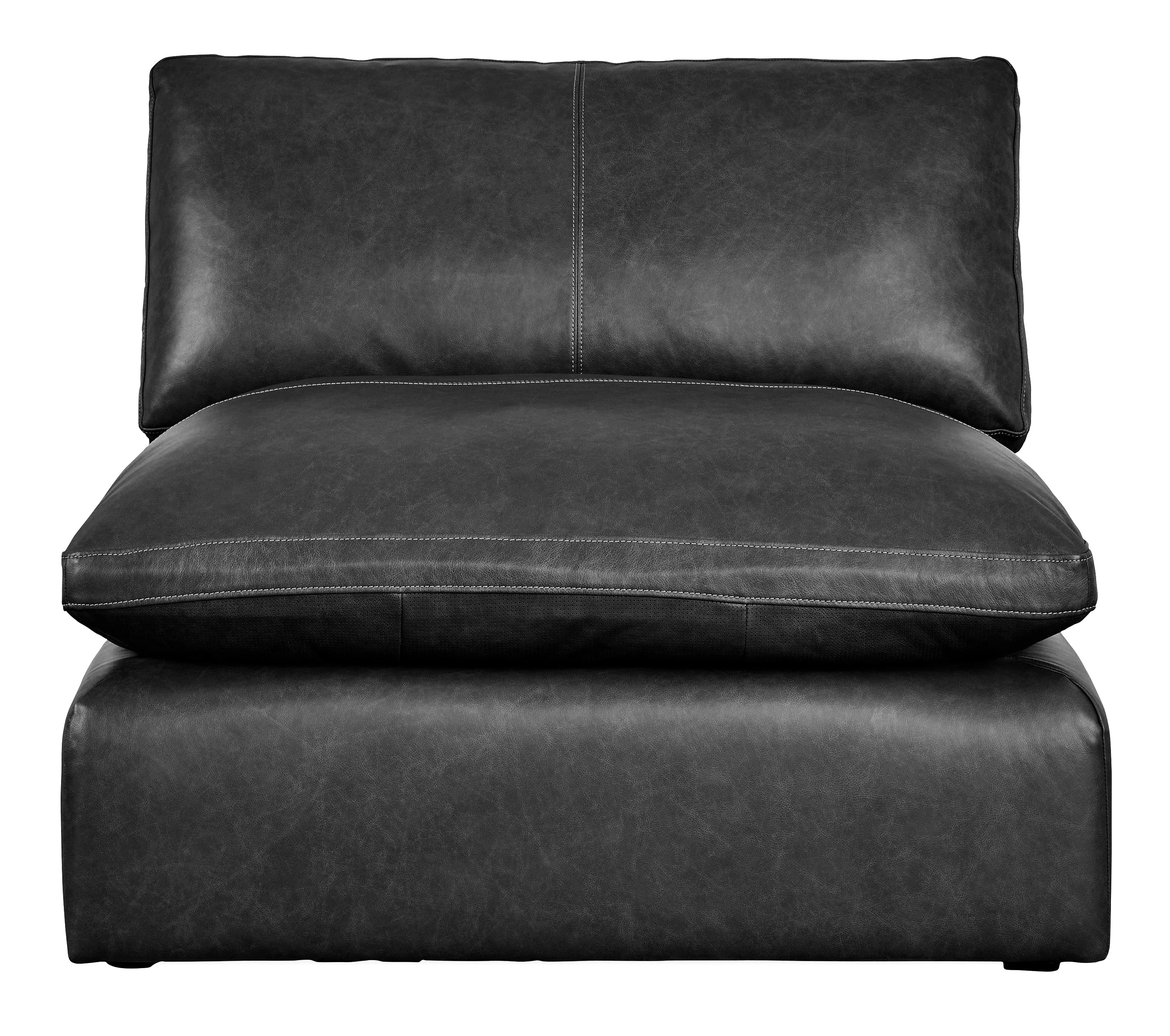 Emilia Black Leather 6-Piece Modular Sectional - Image 4