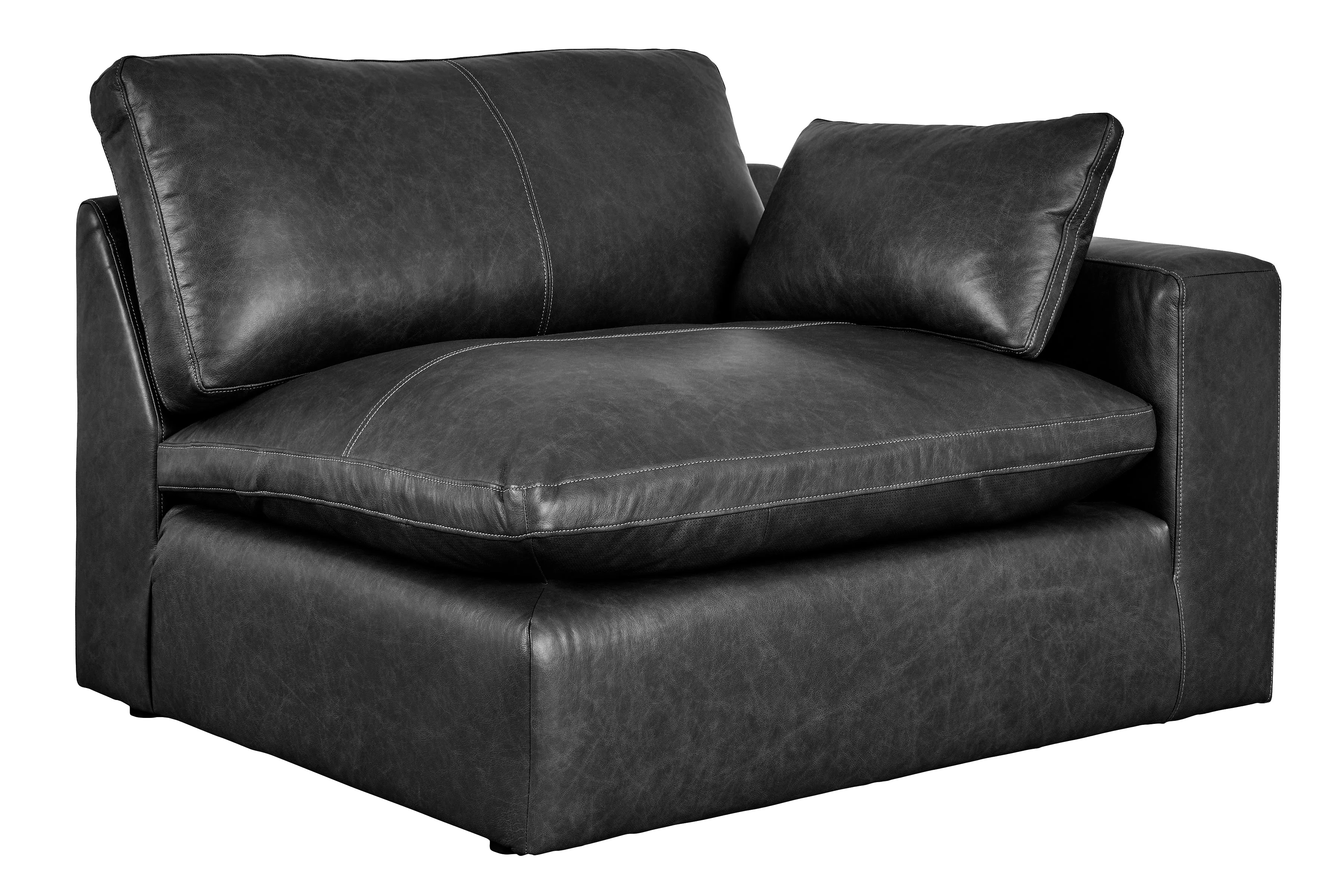Emilia Black Leather Modular Sofa and Loveseat - Image 7