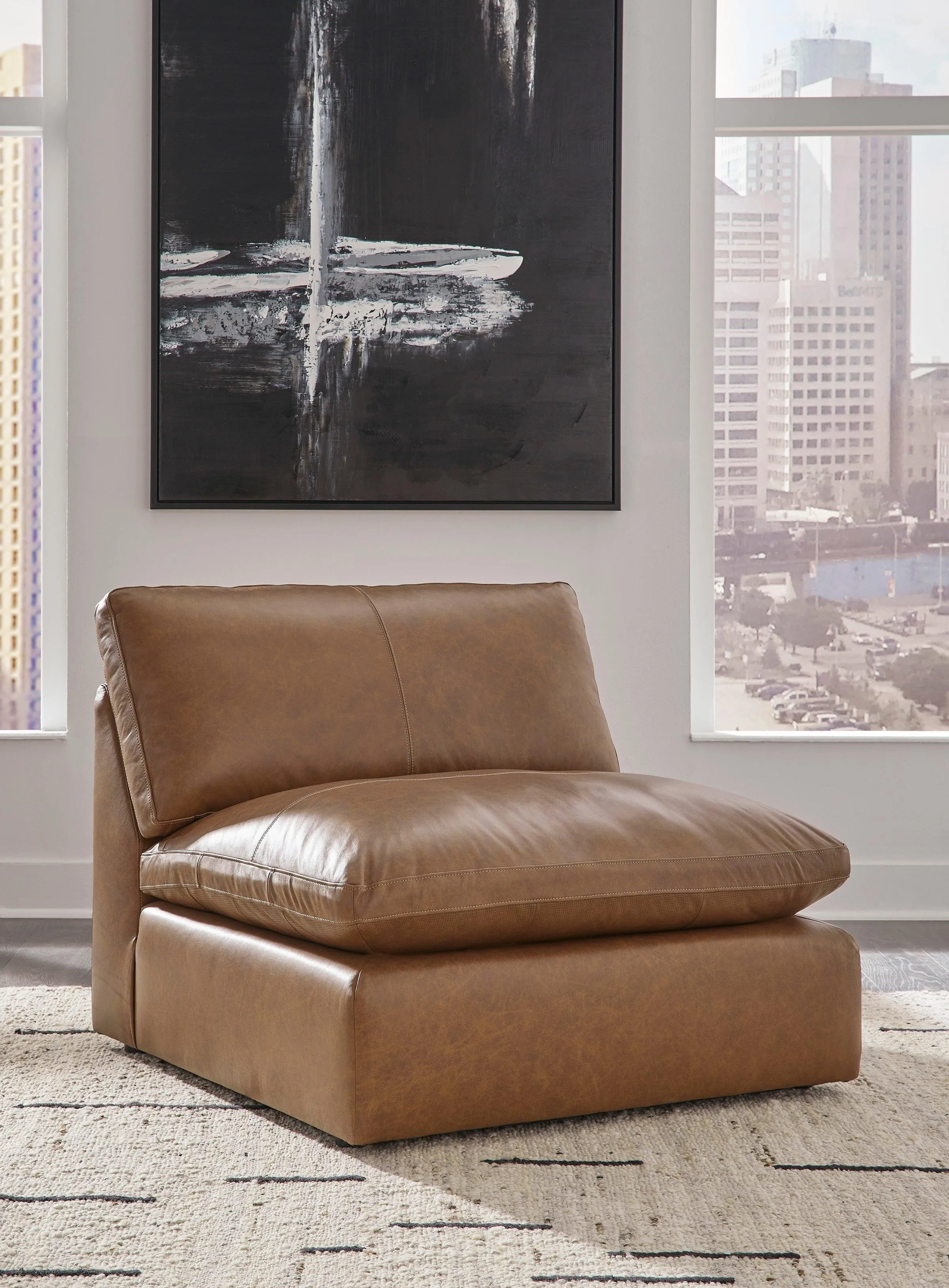 Emilia Caramel Leather 6-Piece Modular Sectional - Image 3