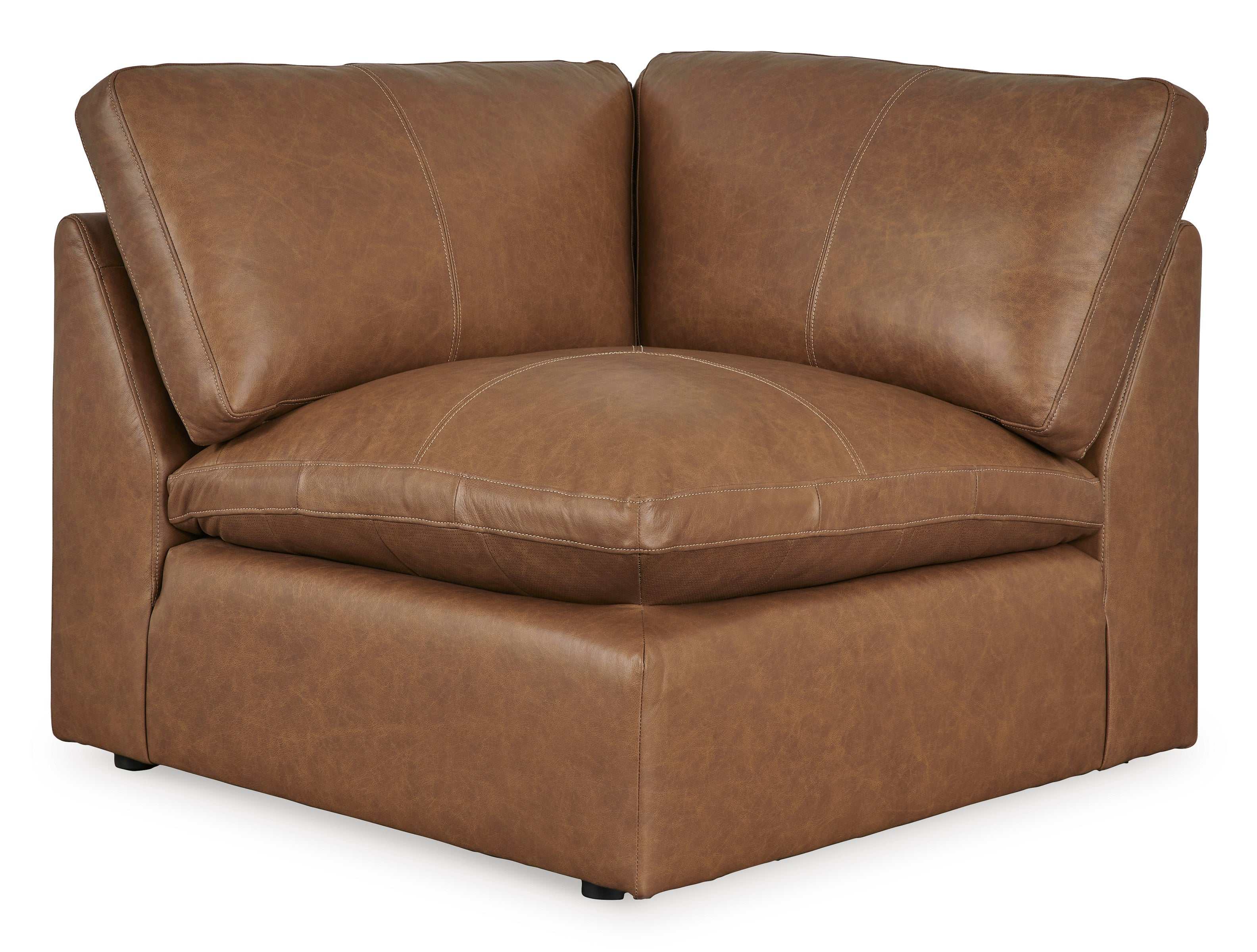 Emilia Caramel Leather Modular Sofa and Loveseat - Image 16