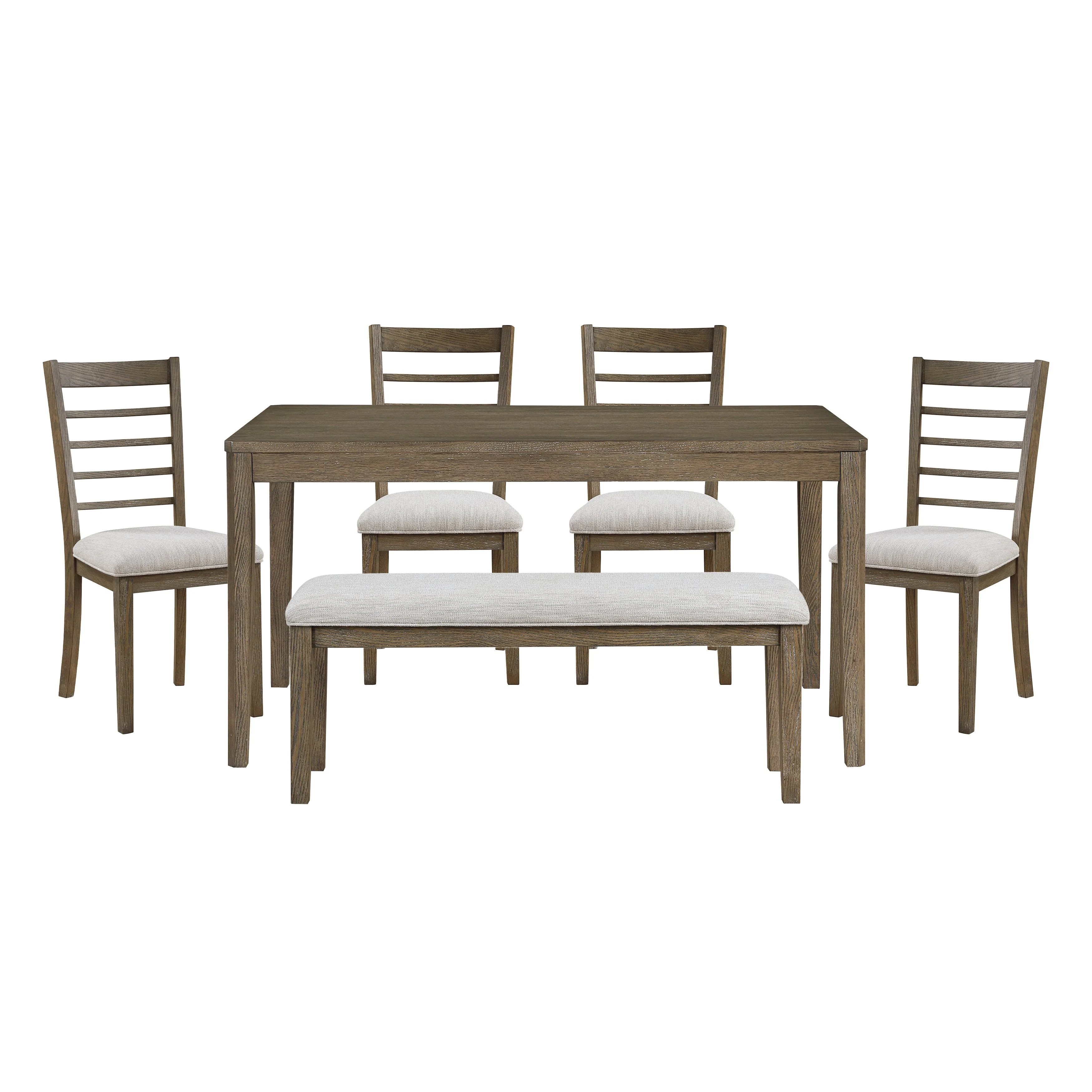Emilia Light Brown 6-Piece Dining Set - Image 2