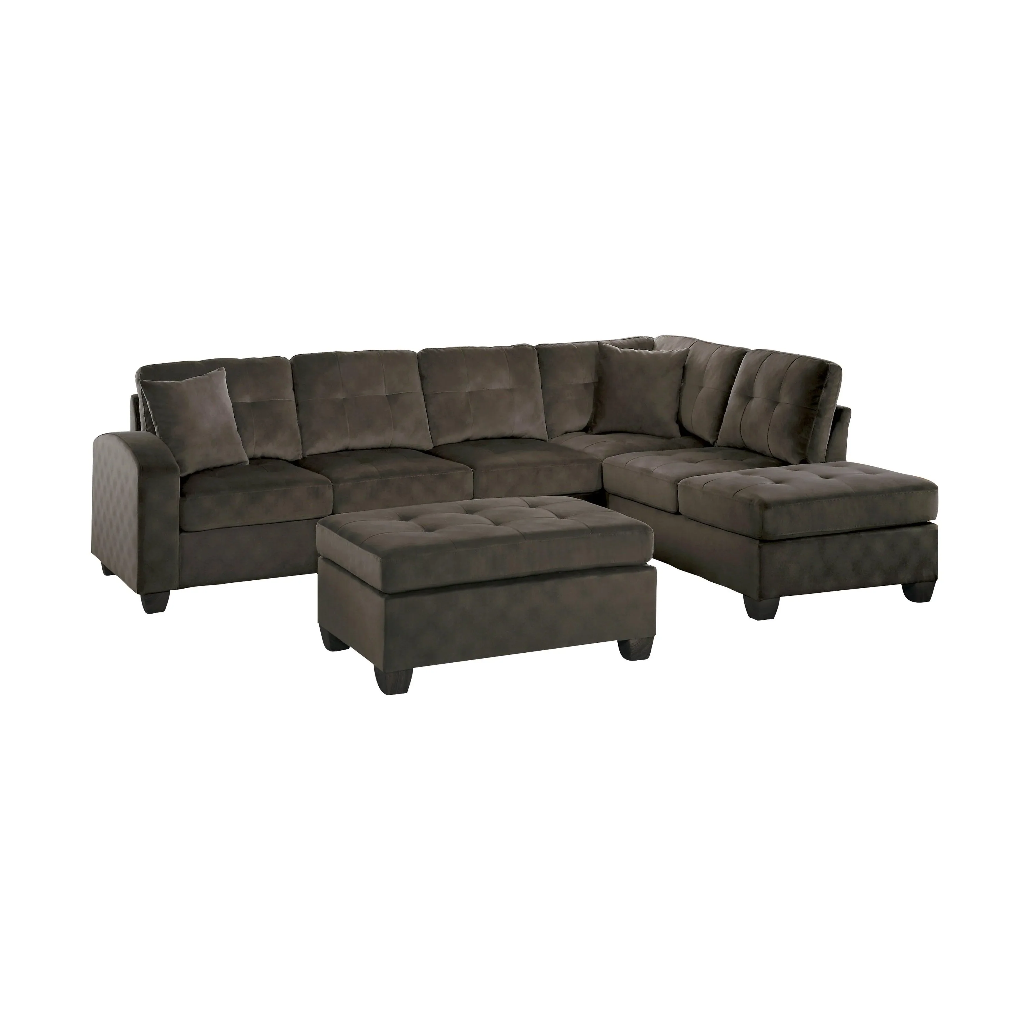 Emilio Chocolate Reversible Sectional - Image 3