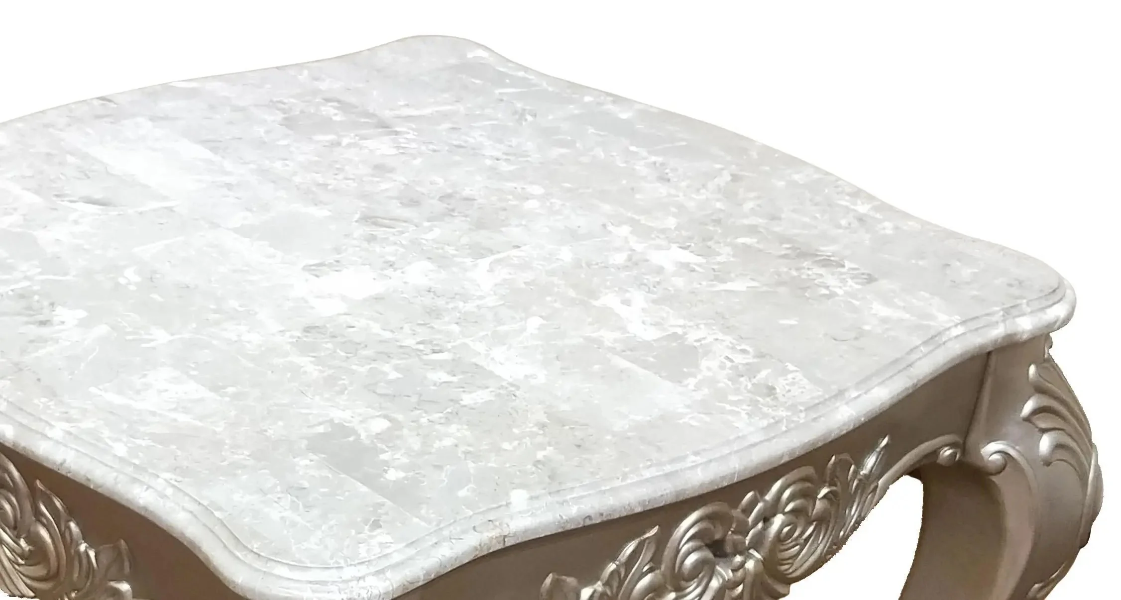 Emily Transitional Style End Table In Champagne Finish Wood - Image 2