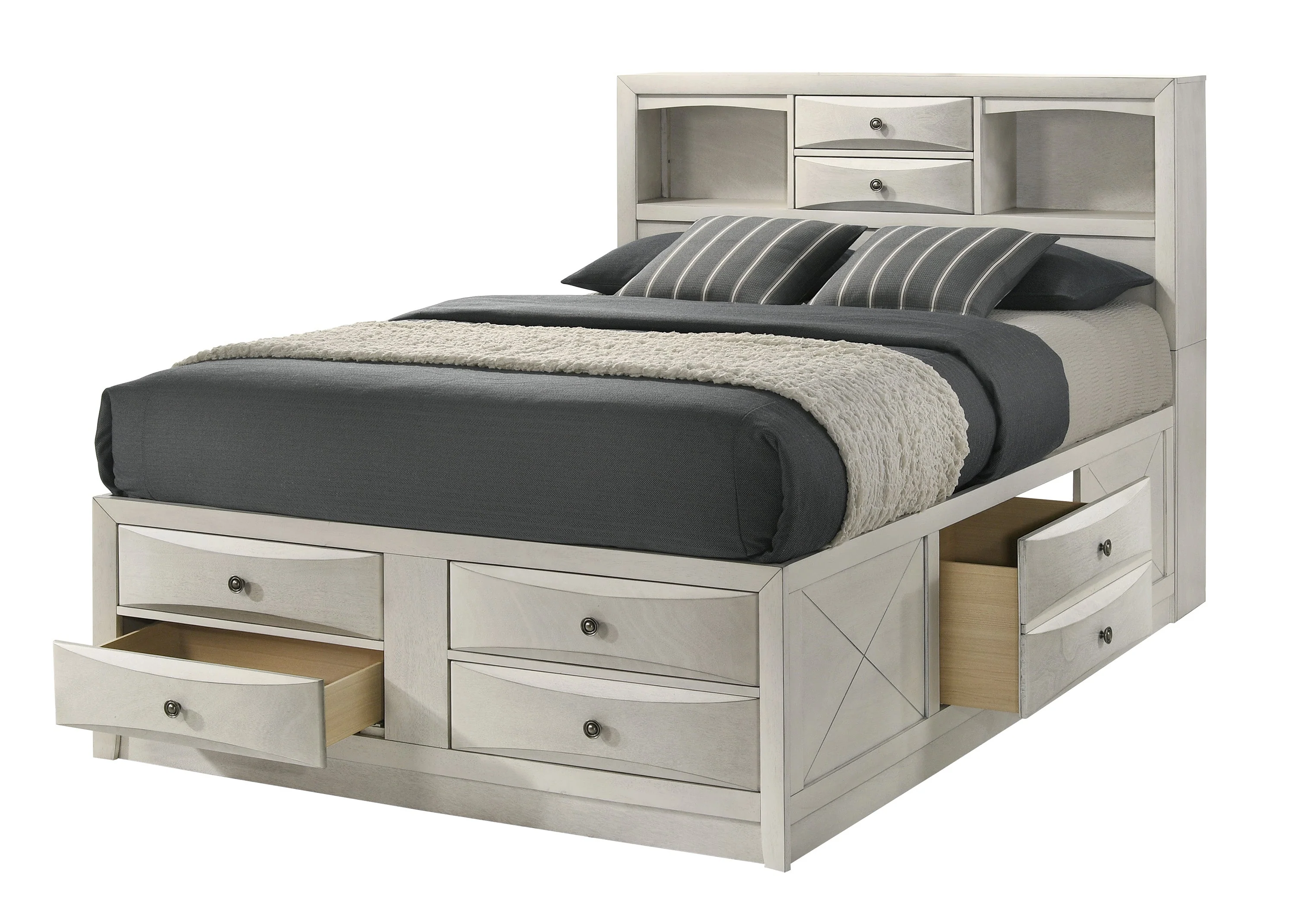 Emily White King Storage Platform Bed - Image 2