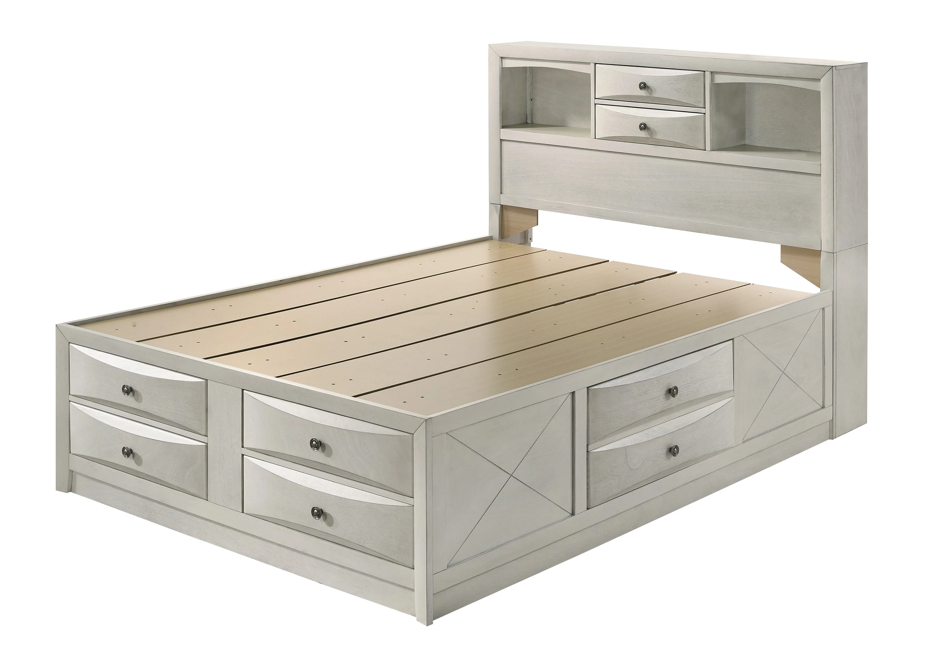 Emily White King Storage Platform Bed - Image 3
