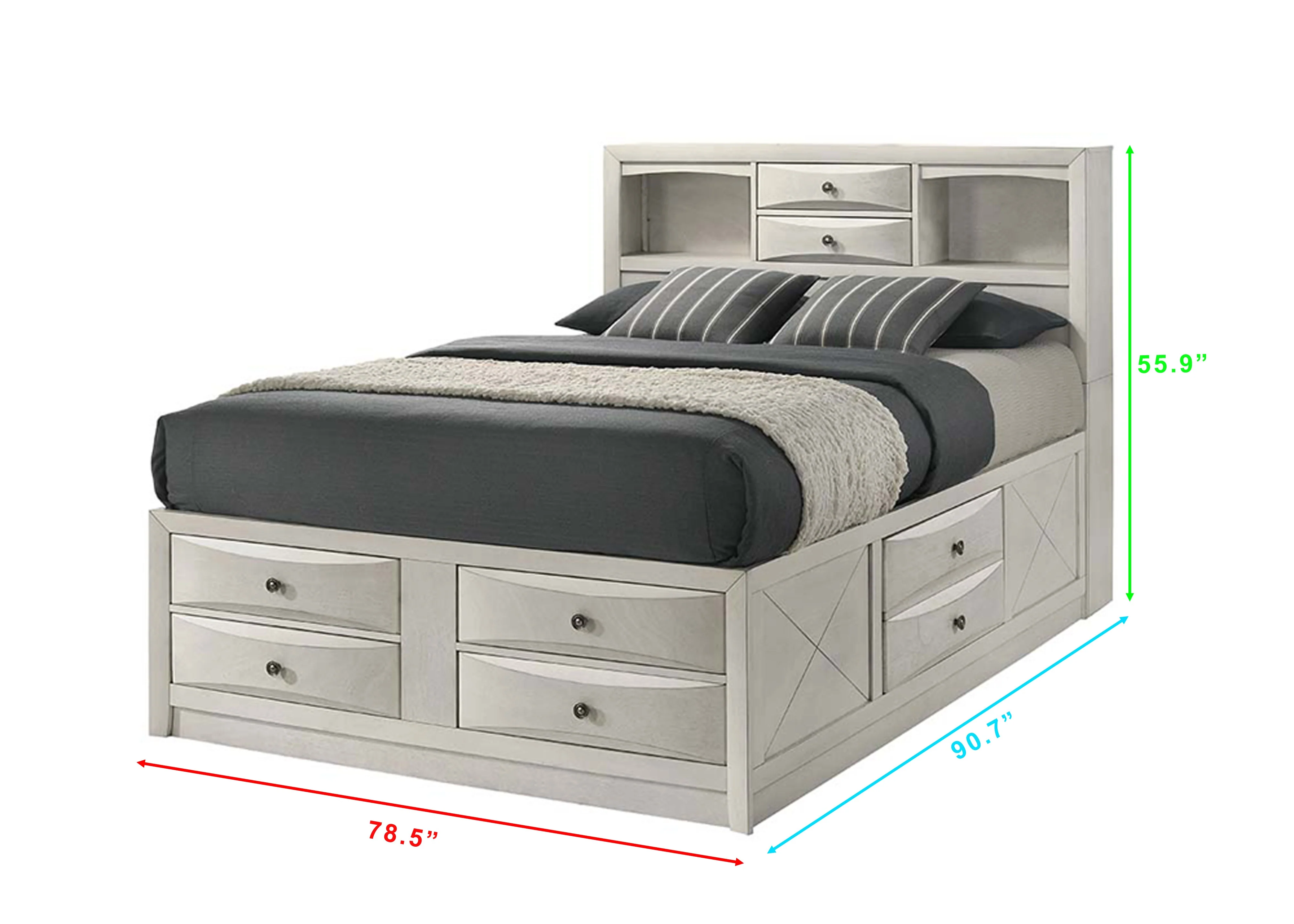 Emily White King Storage Platform Bed - Image 6