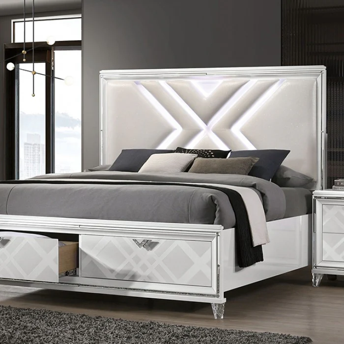 Emmeline White 5-Piece Queen Bedroom Set - Image 2