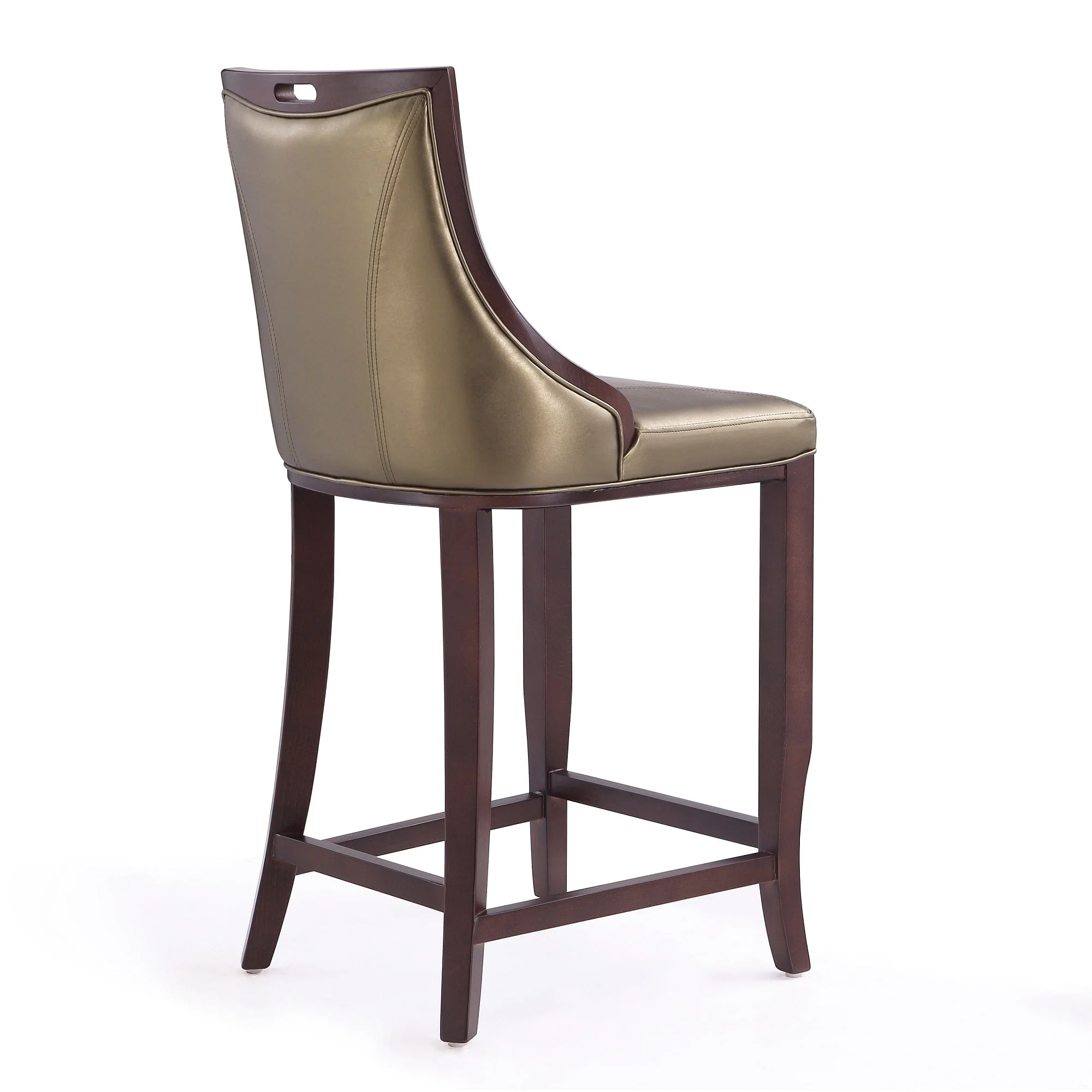 Emperor Bar Stool in Bronze and Walnut (set of 2) - Image 7