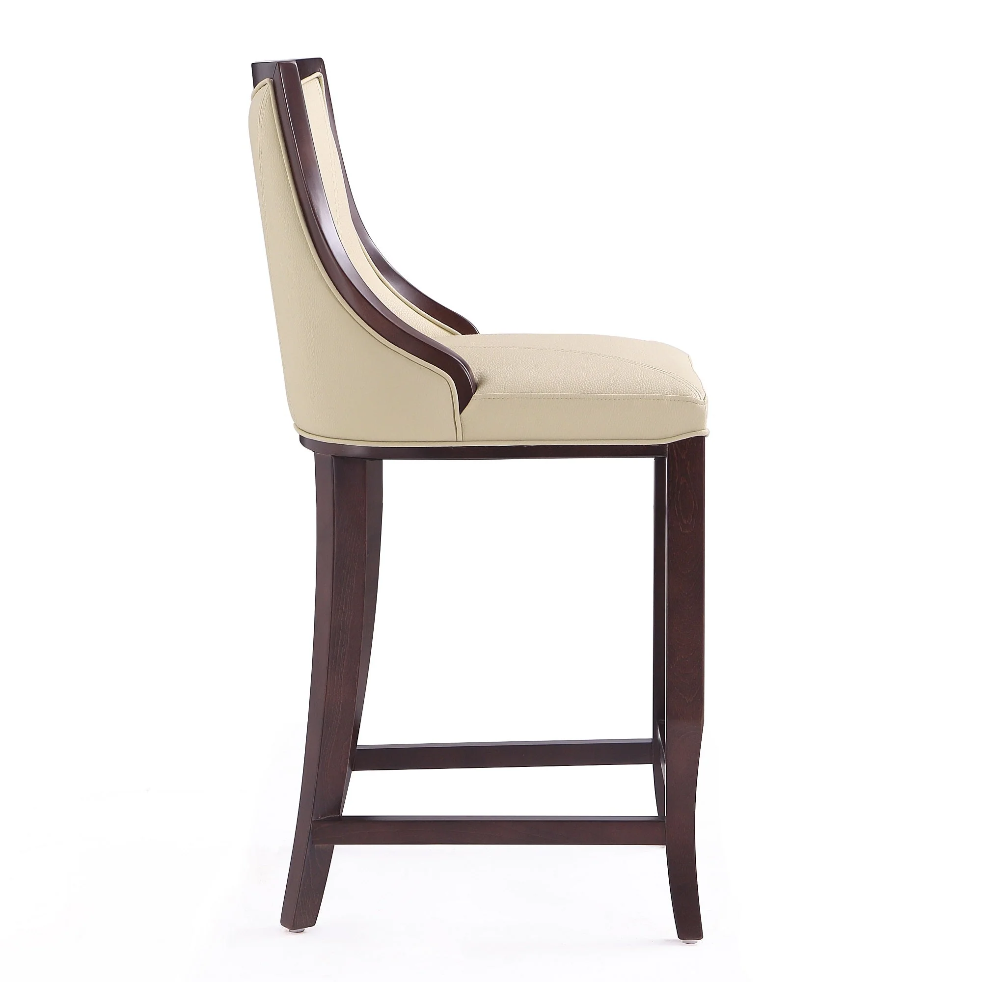 Emperor Bar Stool in Cream and Walnut (set of 2) - Image 6