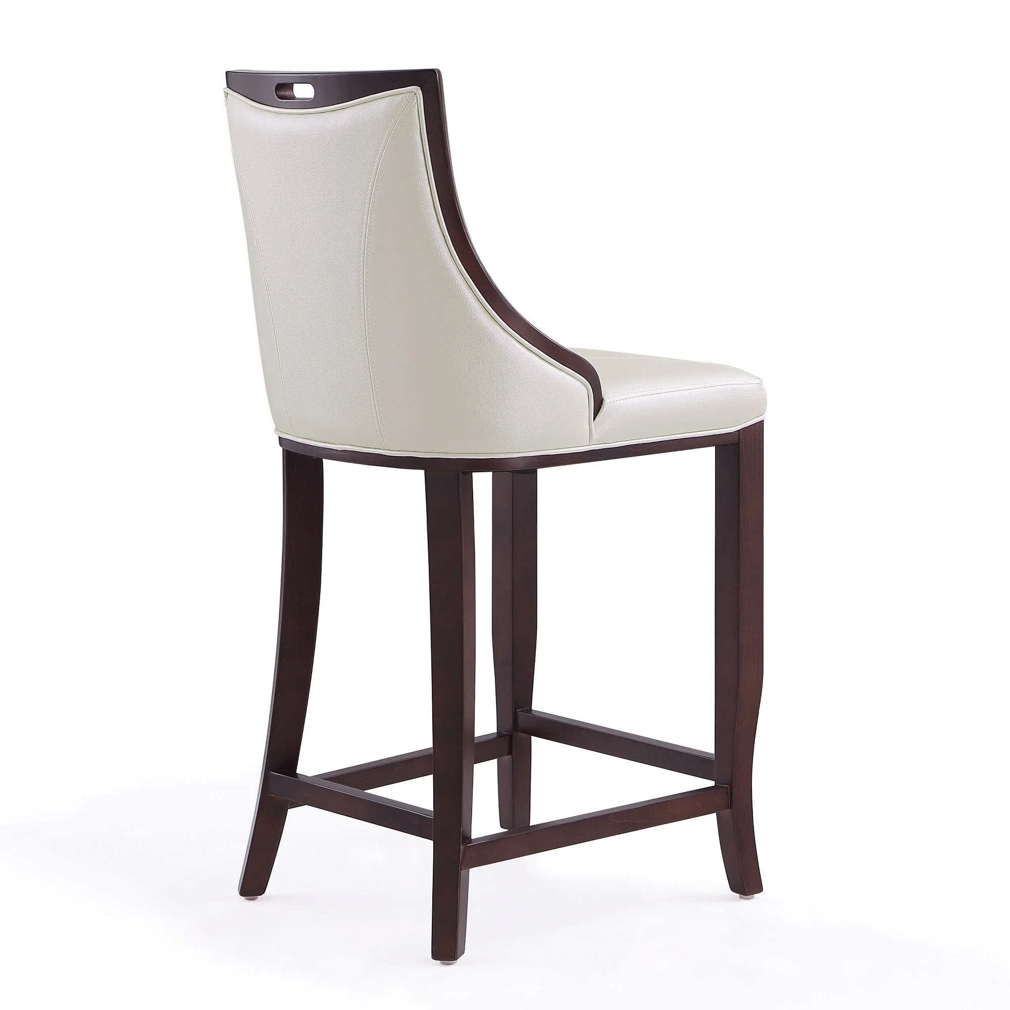 Emperor Bar Stool in Pearl White and Walnut (Set of 3) - Image 7