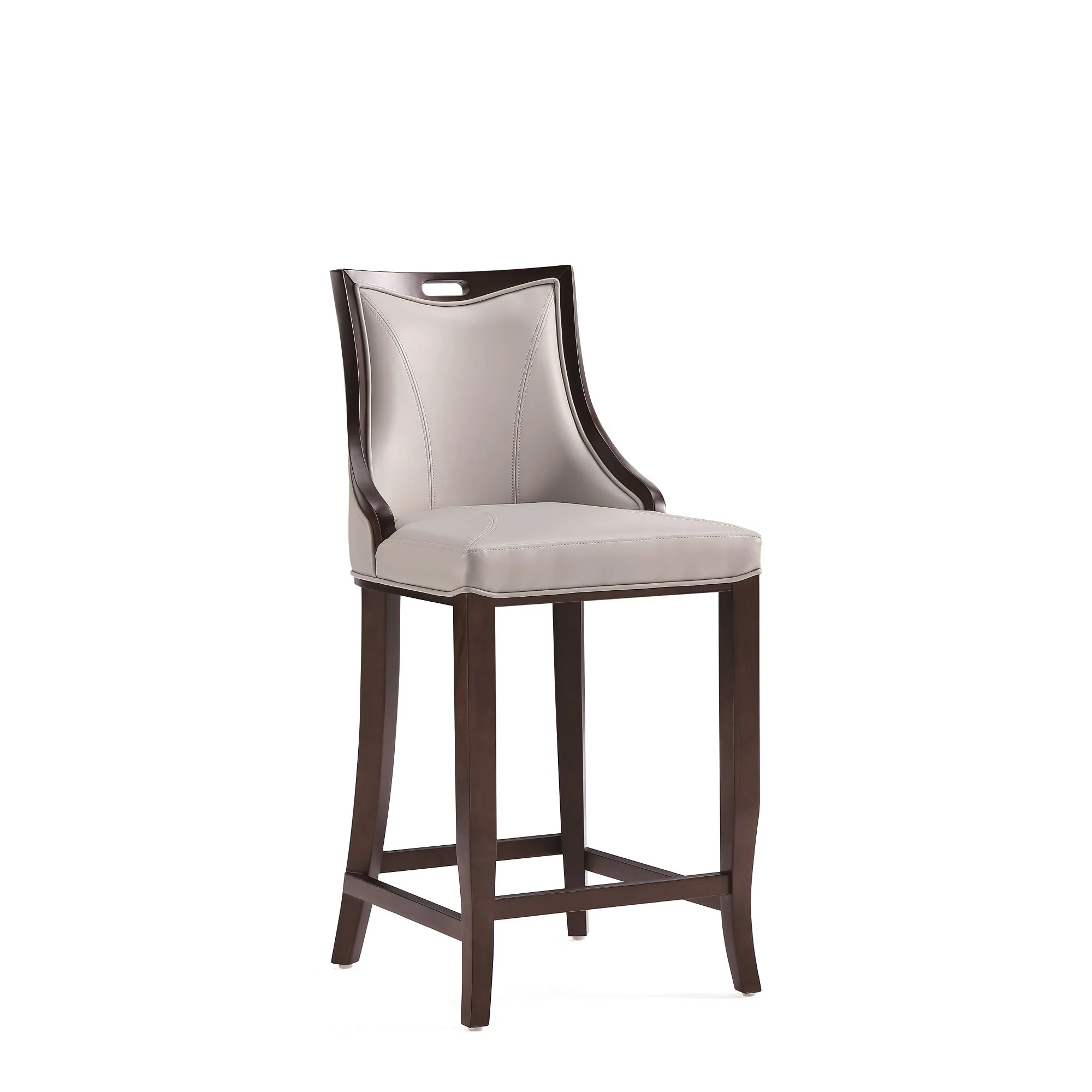 Emperor Faux Leather Barstool in Light Grey (set of 2) - Image 4