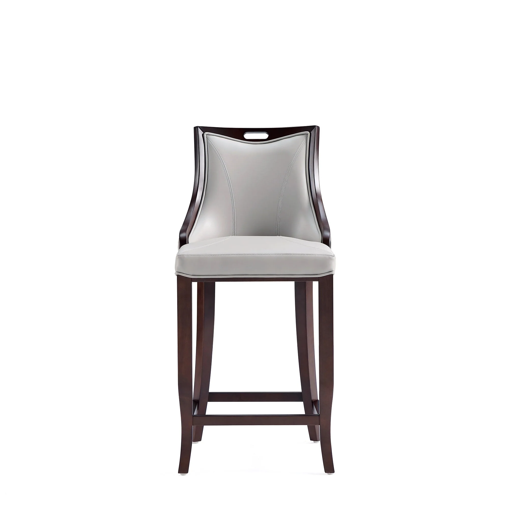Emperor Faux Leather Barstool in Light Grey (set of 2) - Image 5