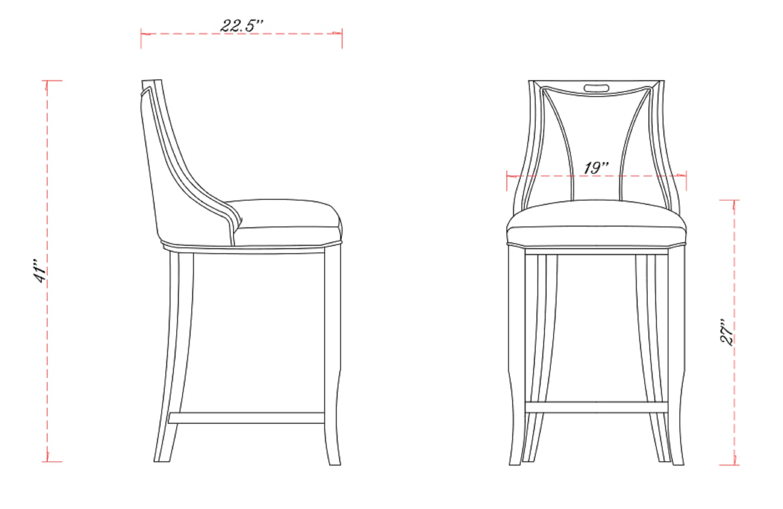 Emperor Faux Leather Barstool in Pebble Grey (set of 2) - Image 3