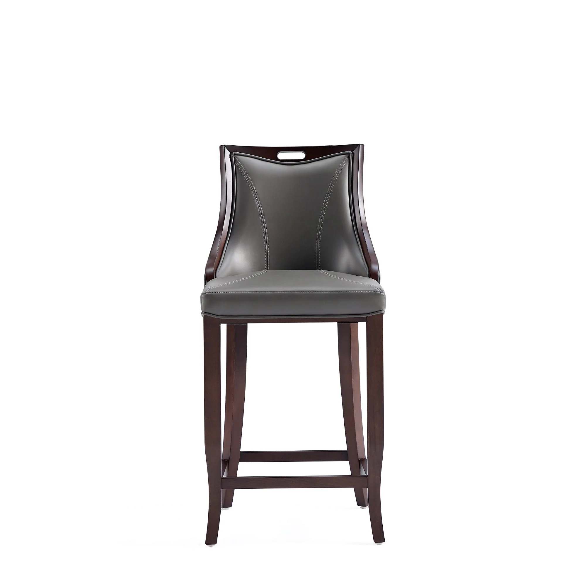 Emperor Faux Leather Barstool in Pebble Grey (set of 3) - Image 5