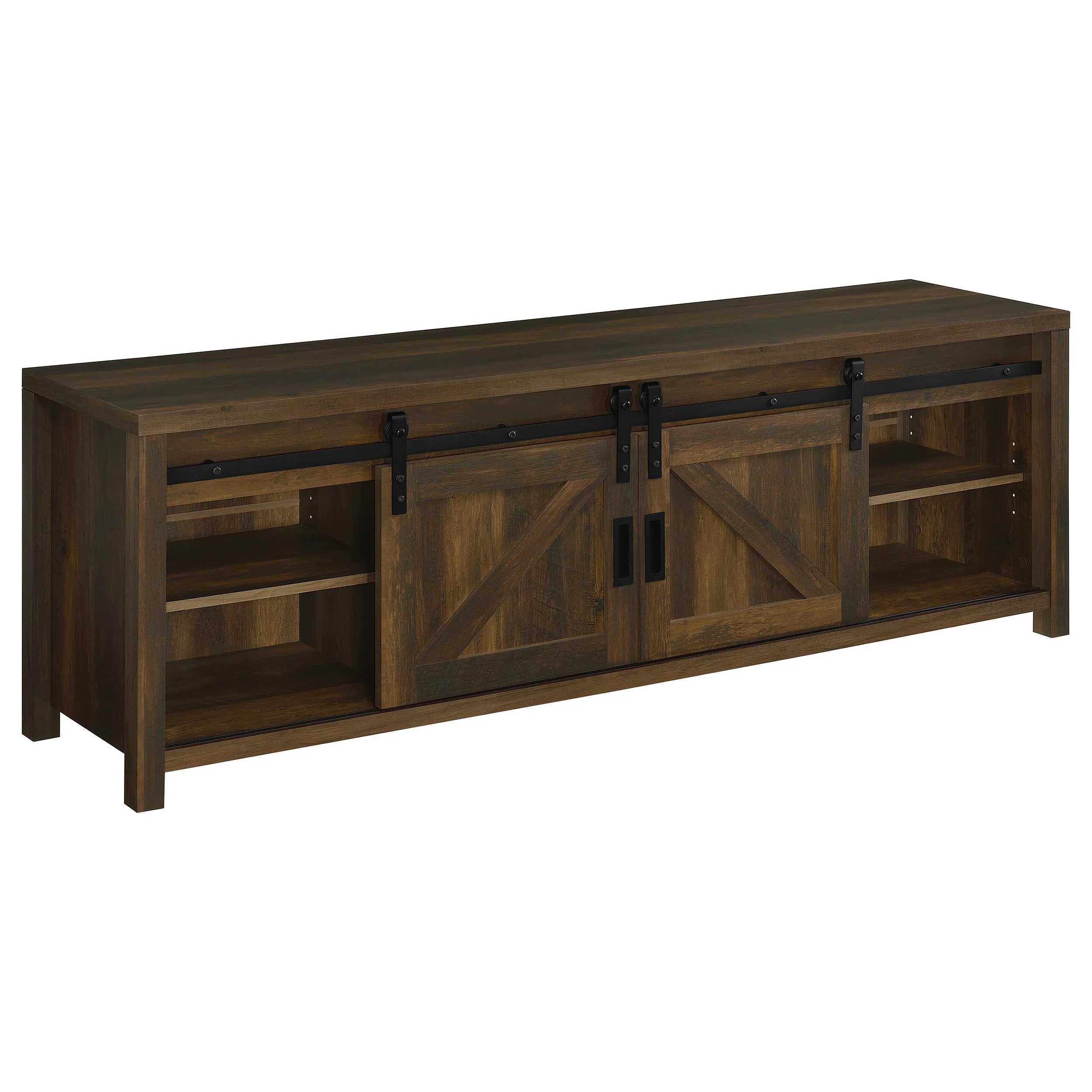 Enfield Dark Pine 71-inch TV Stand Fireplace Media Console - Image 3