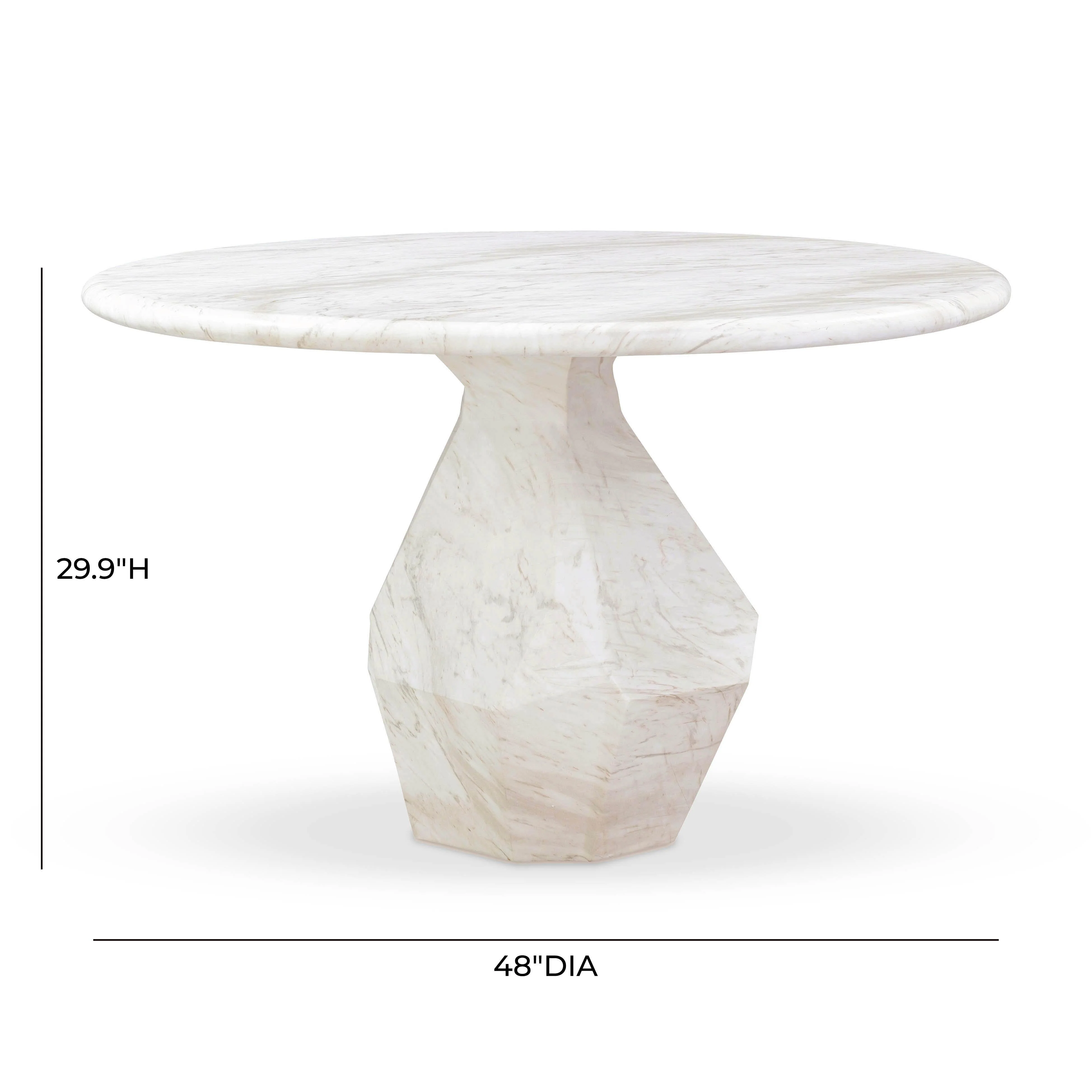 Esme Faux Marble Indoor / Outdoor 48" Round Dining Table - Image 6