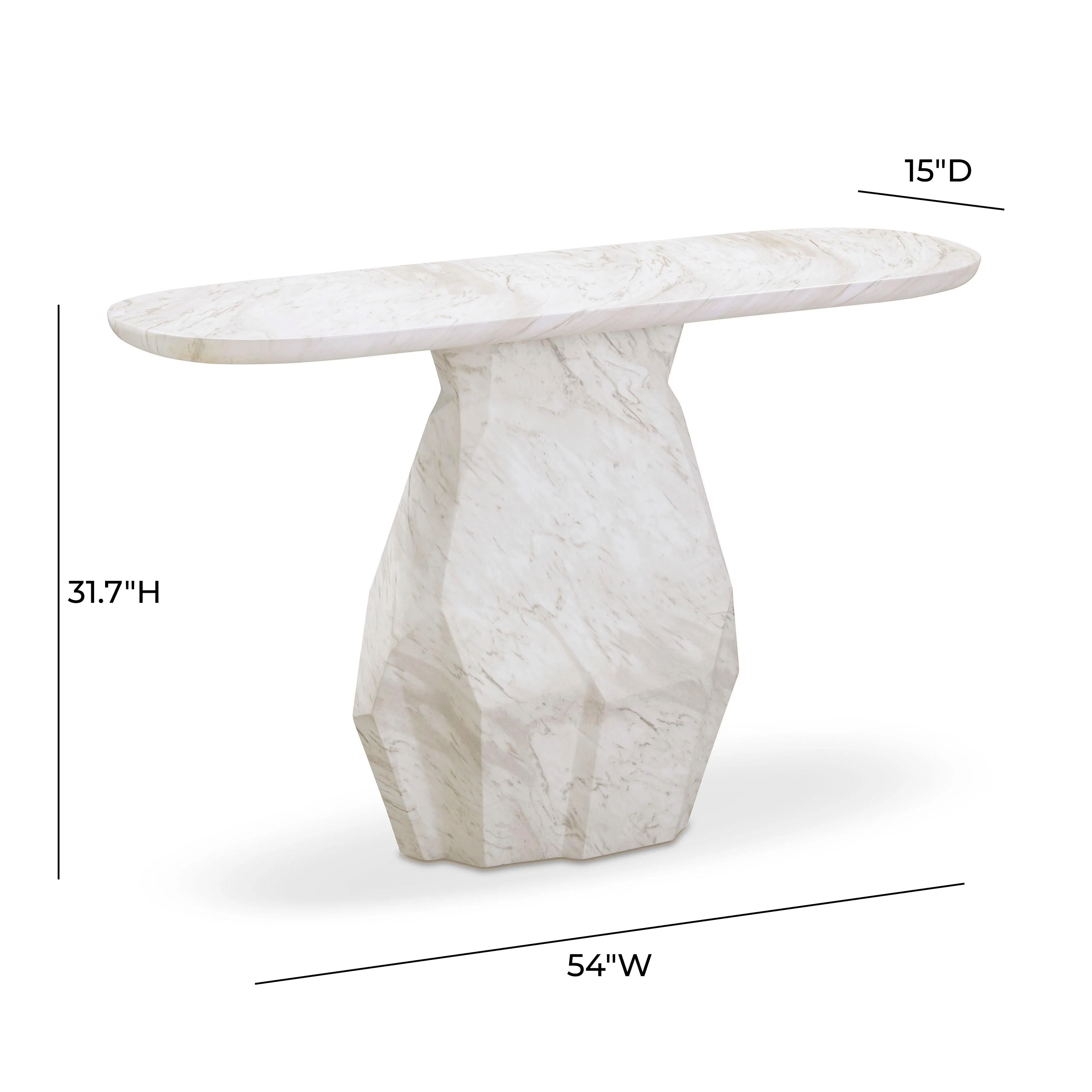 Esme Faux Marble Indoor / Outdoor Long Console Table - Image 6