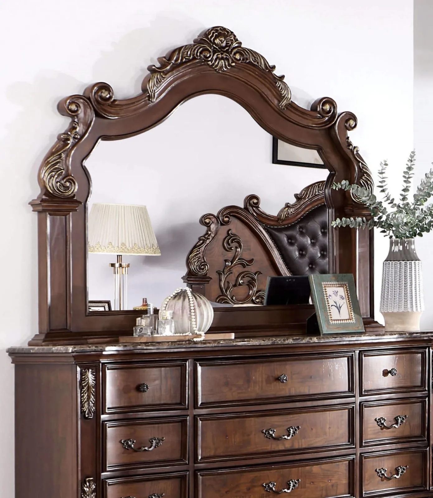 Esparanza Brown Cherry 5-Piece Queen Bedroom Set - Image 6