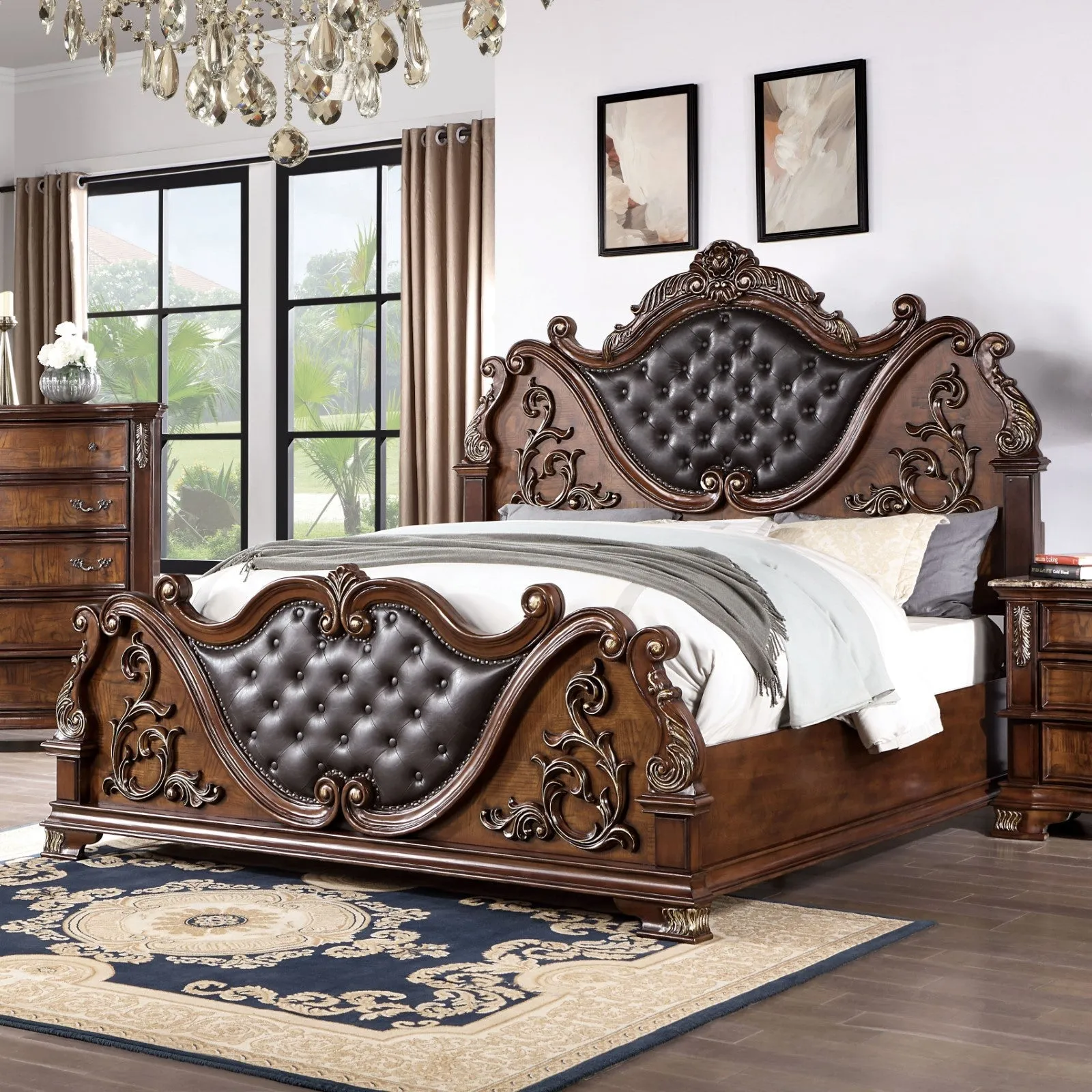Esparanza Brown Cherry California King Bed