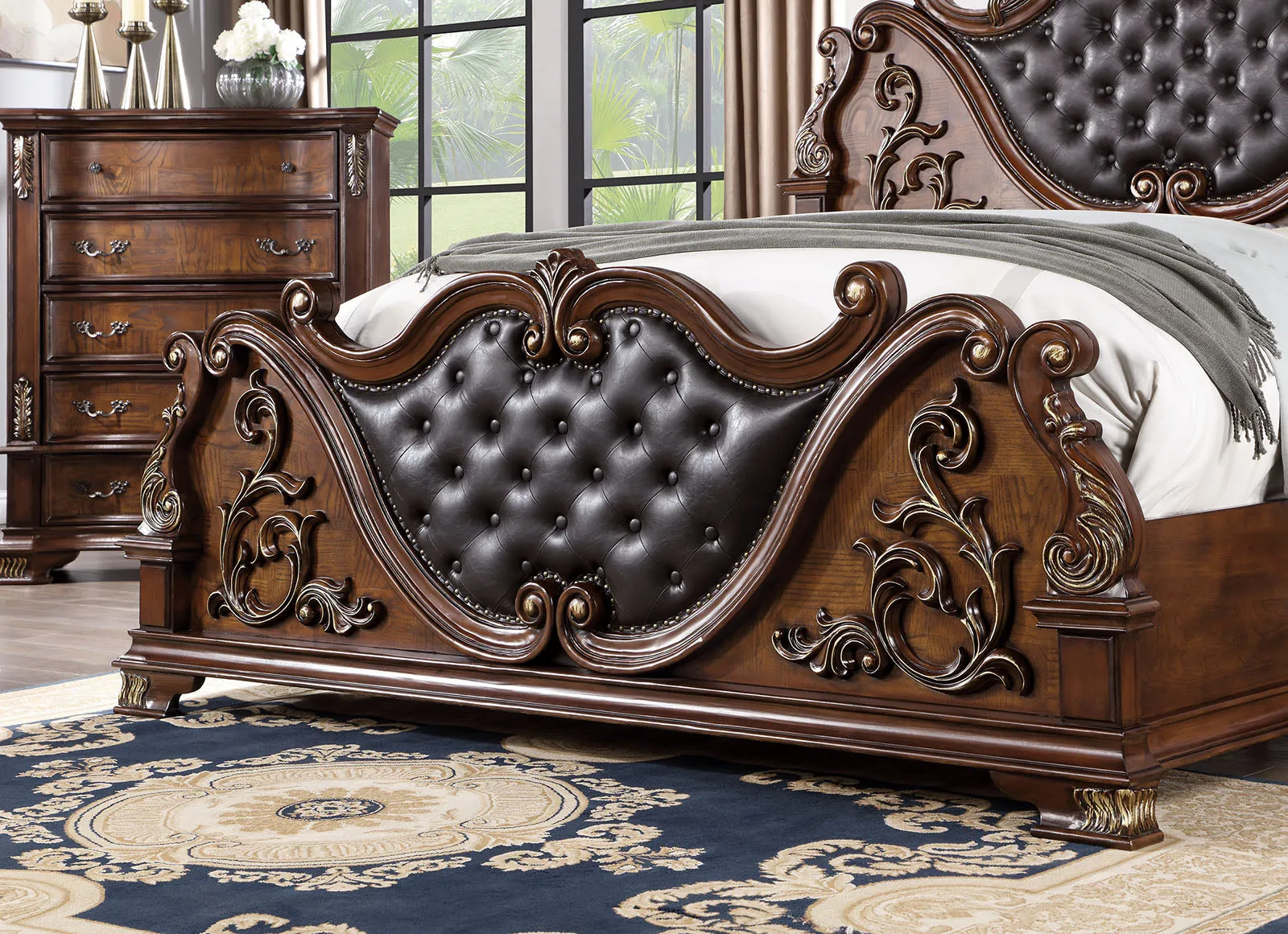 Esparanza Brown Cherry California King Bed - Image 2