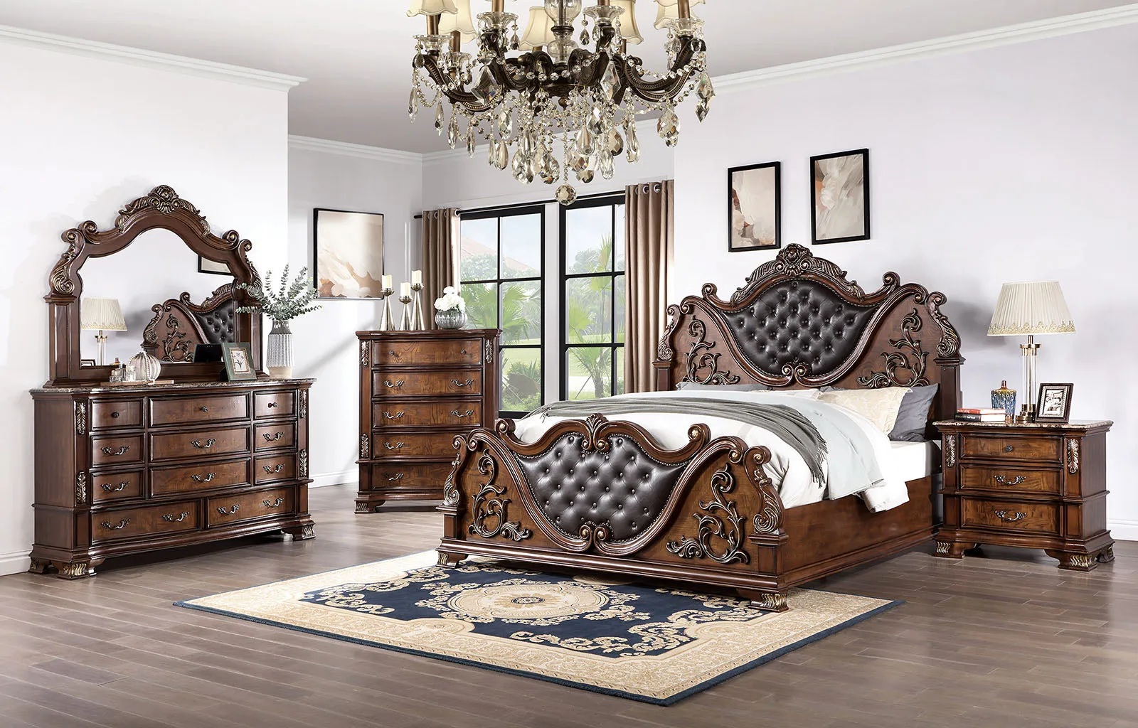 Esparanza Brown Cherry California King Bed - Image 3