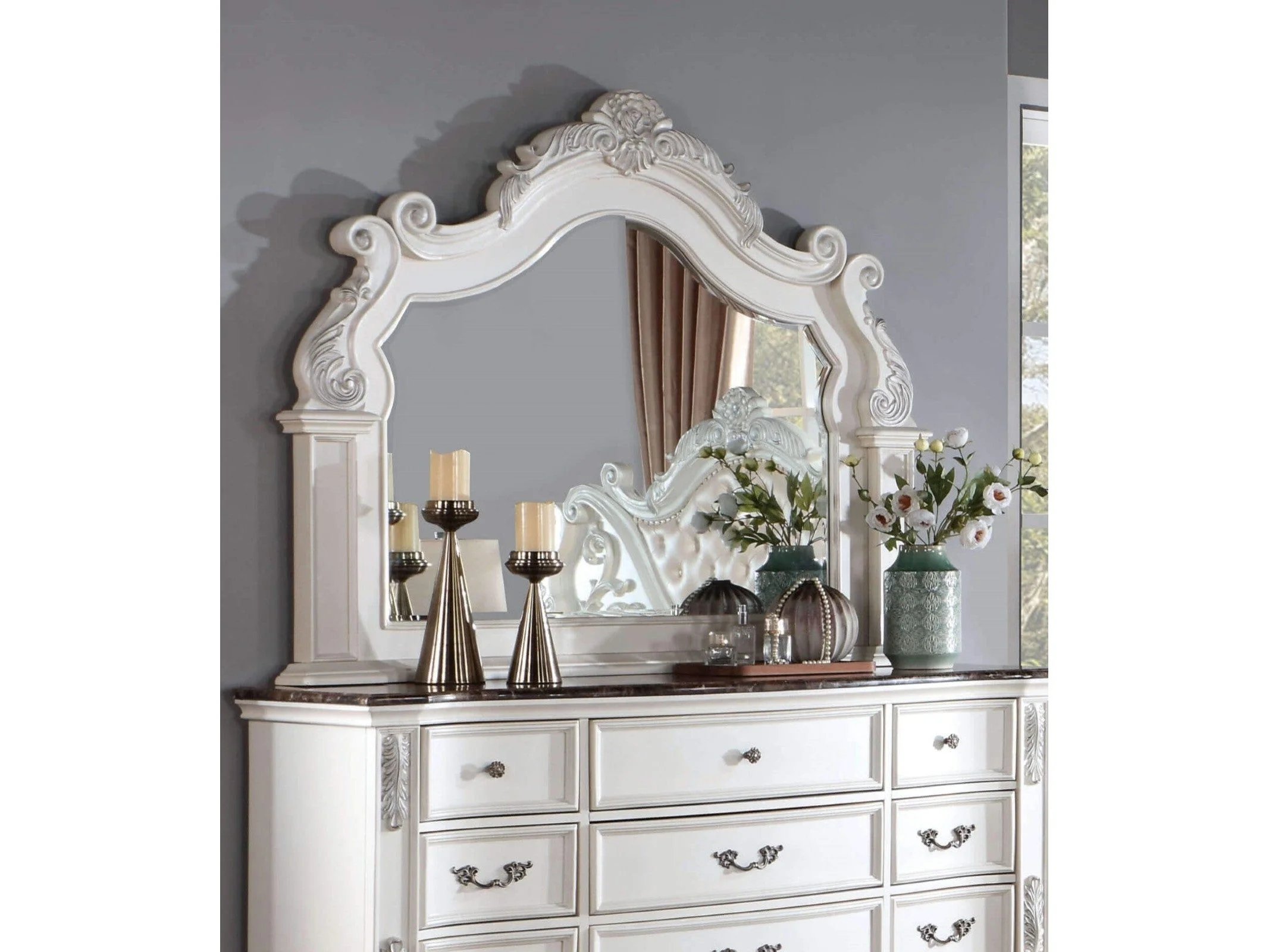Esparanza Pearl White 4-Piece Queen Bedroom Set - Image 9