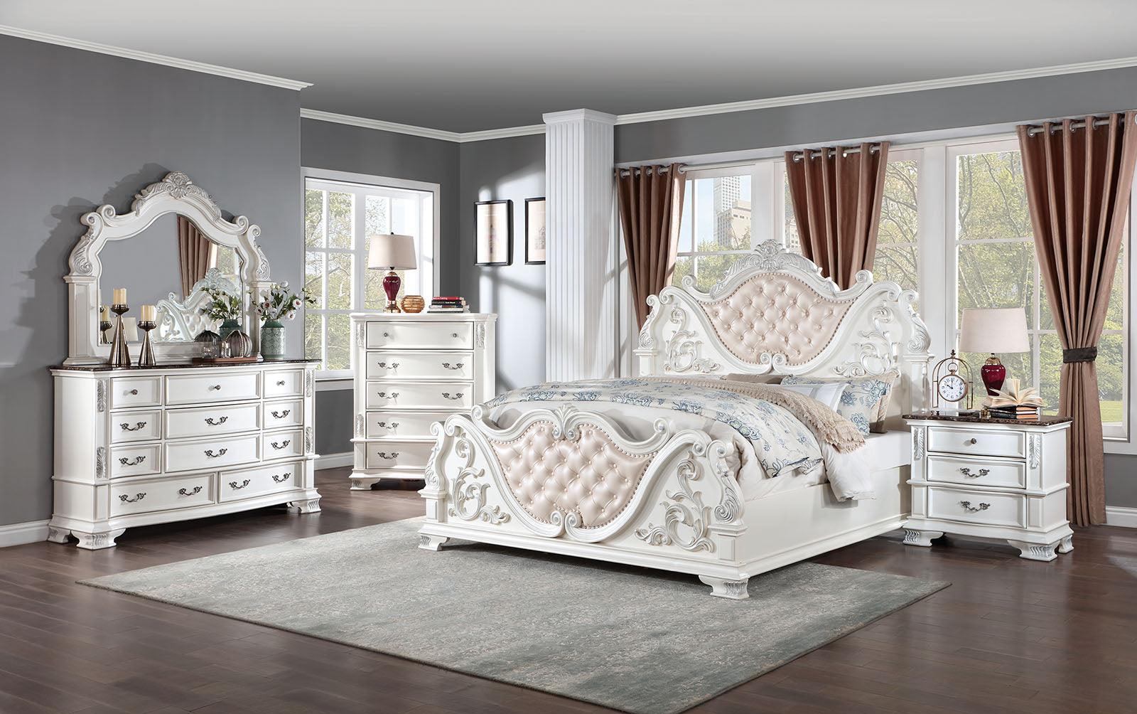 Esparanza Pearl White King Bed - Image 4