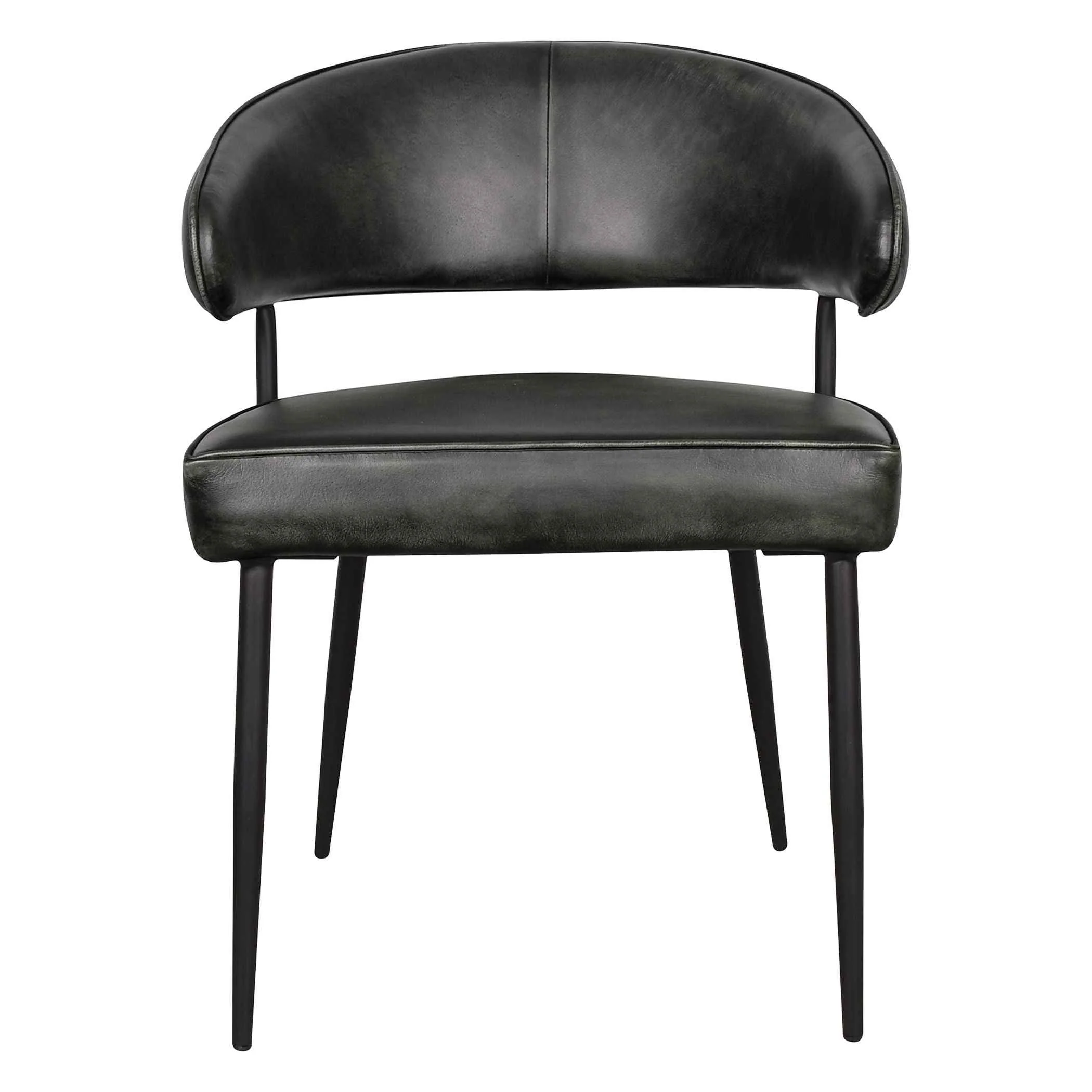 Essex Dover 23" Armchair in Weathered Black Leather, Set of 2 - Image 2
