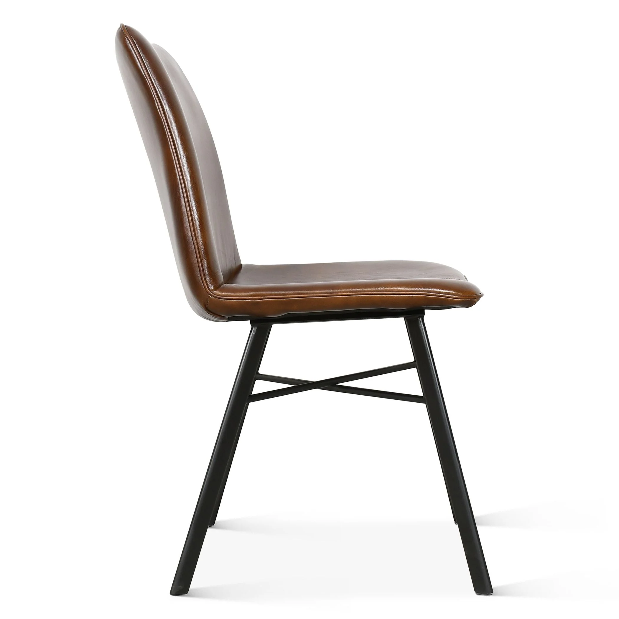 Essex Murphy 18" Dining Chair in Chestnut Leather - Image 3
