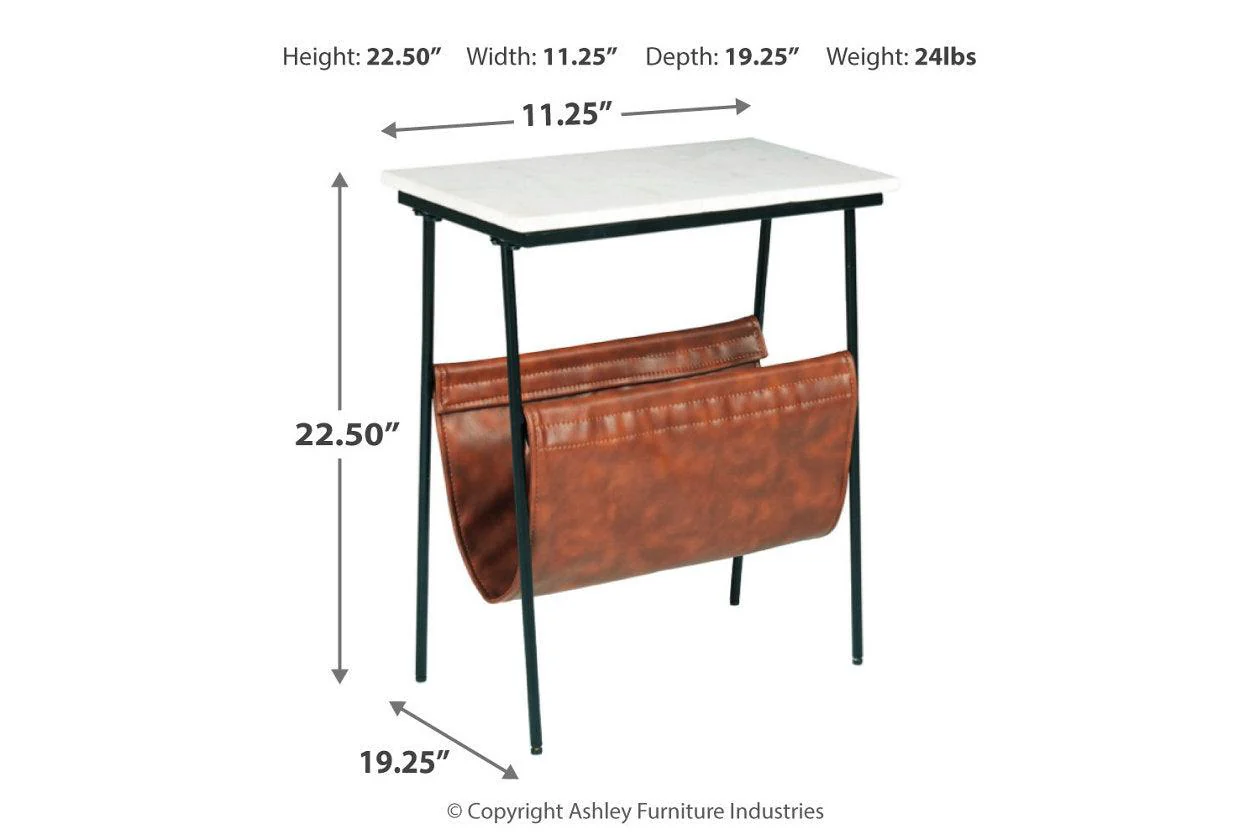 Etanbury Brown/Black/White Accent Table - Image 3