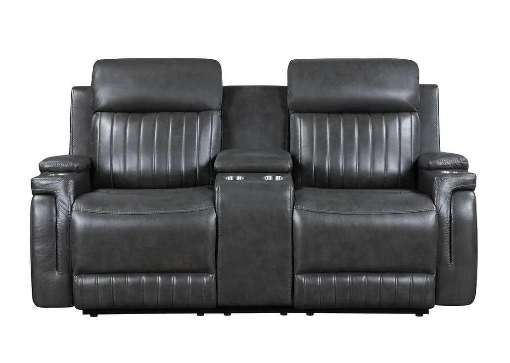 Ethan Dark Grey 3-Piece Reclining Living Room Set - Image 4