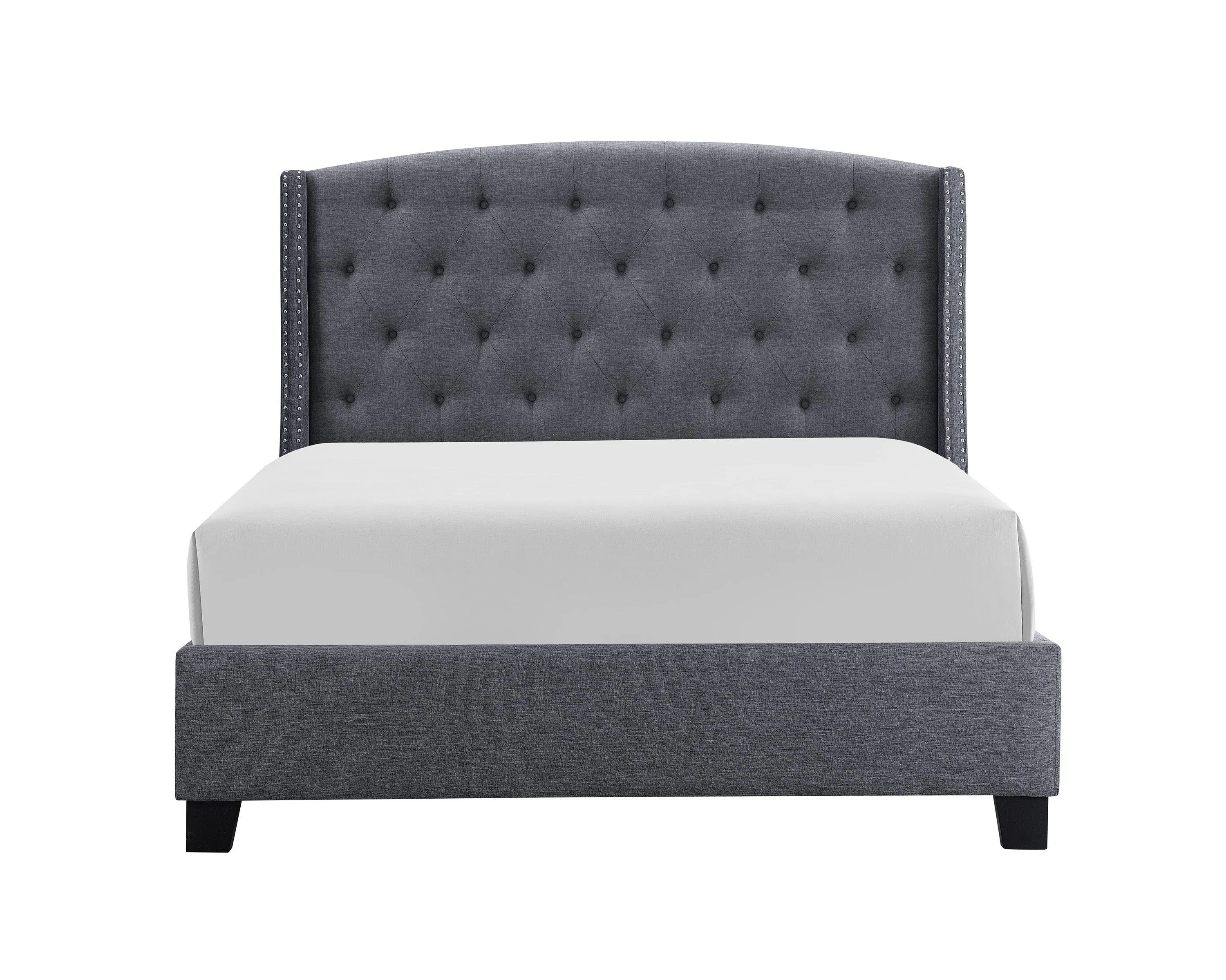 Eva Gray Queen Upholstered Bed - Image 3