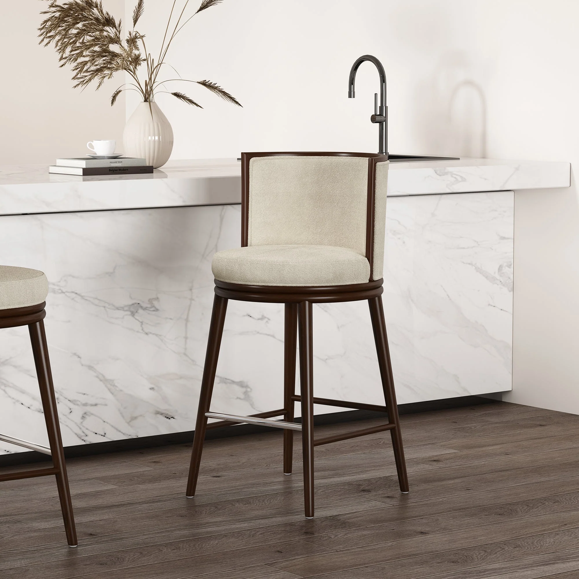 Evalyn Barstool in Cream - Image 2