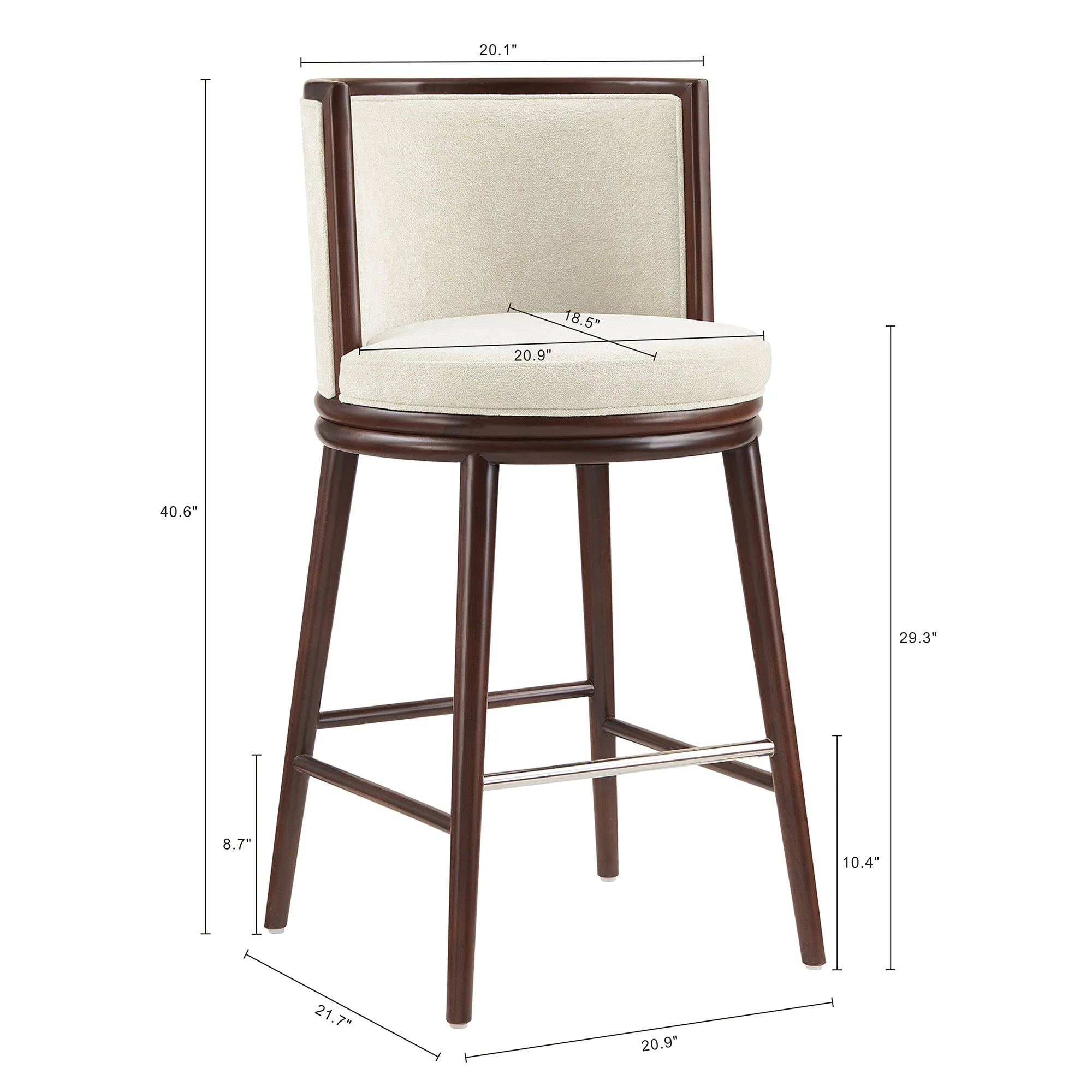 Evalyn Barstool in Cream (set of 2) - Image 3