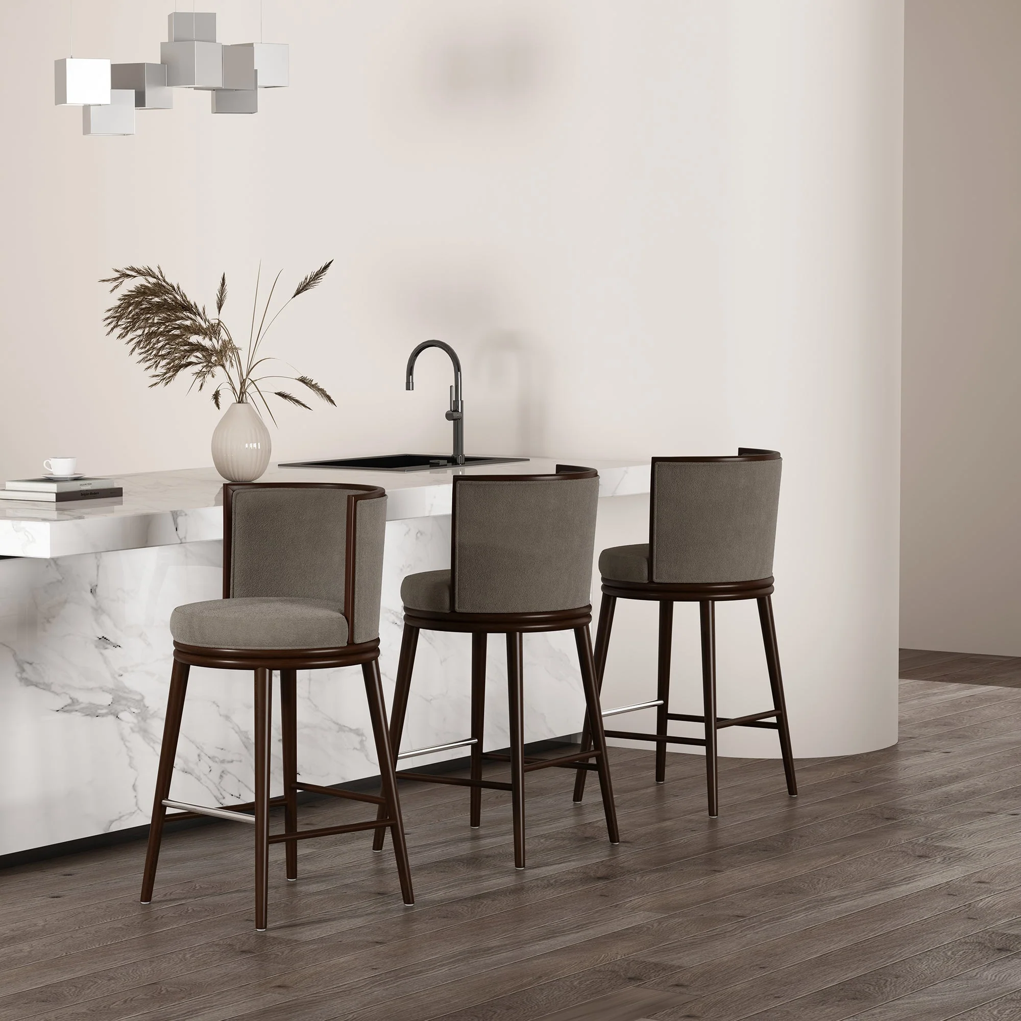 Evalyn Barstool in Dove - Image 11