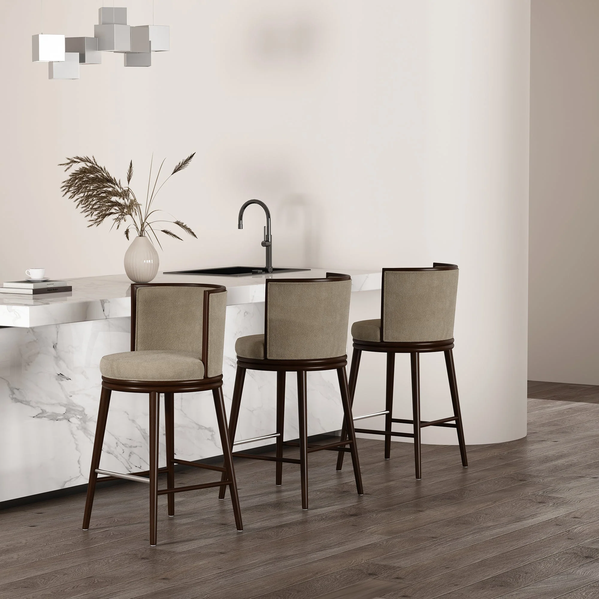 Evalyn Barstool in Natural (set of 3) - Image 2