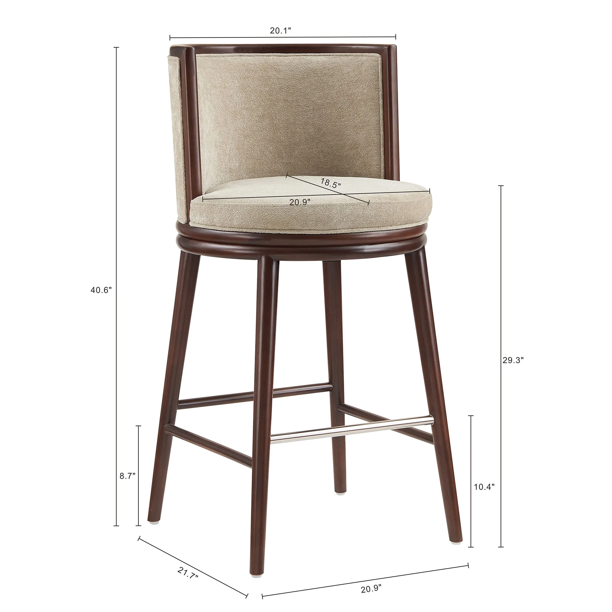Evalyn Barstool in Natural (set of 3) - Image 3