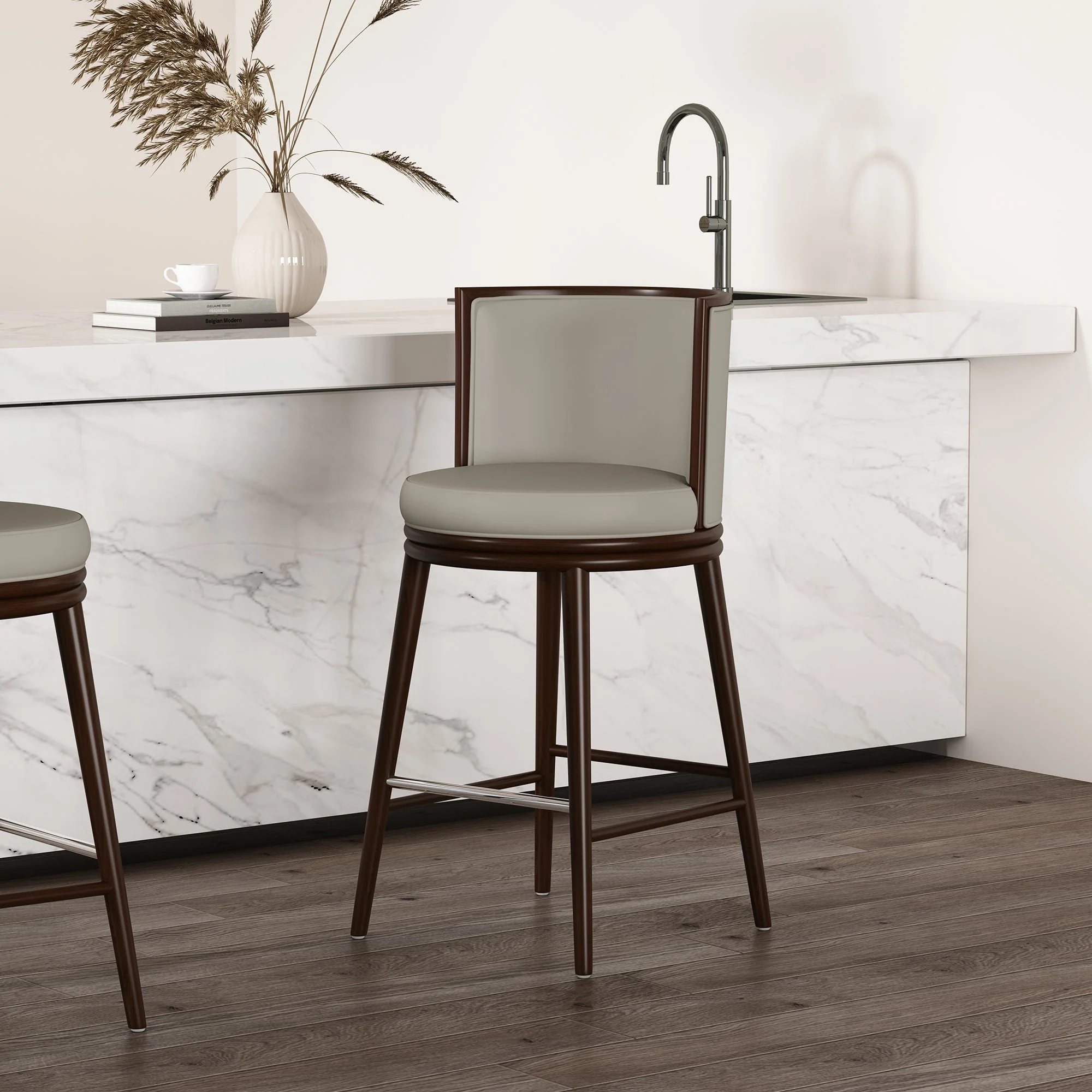 Evalyn Barstool in Stone - Image 2