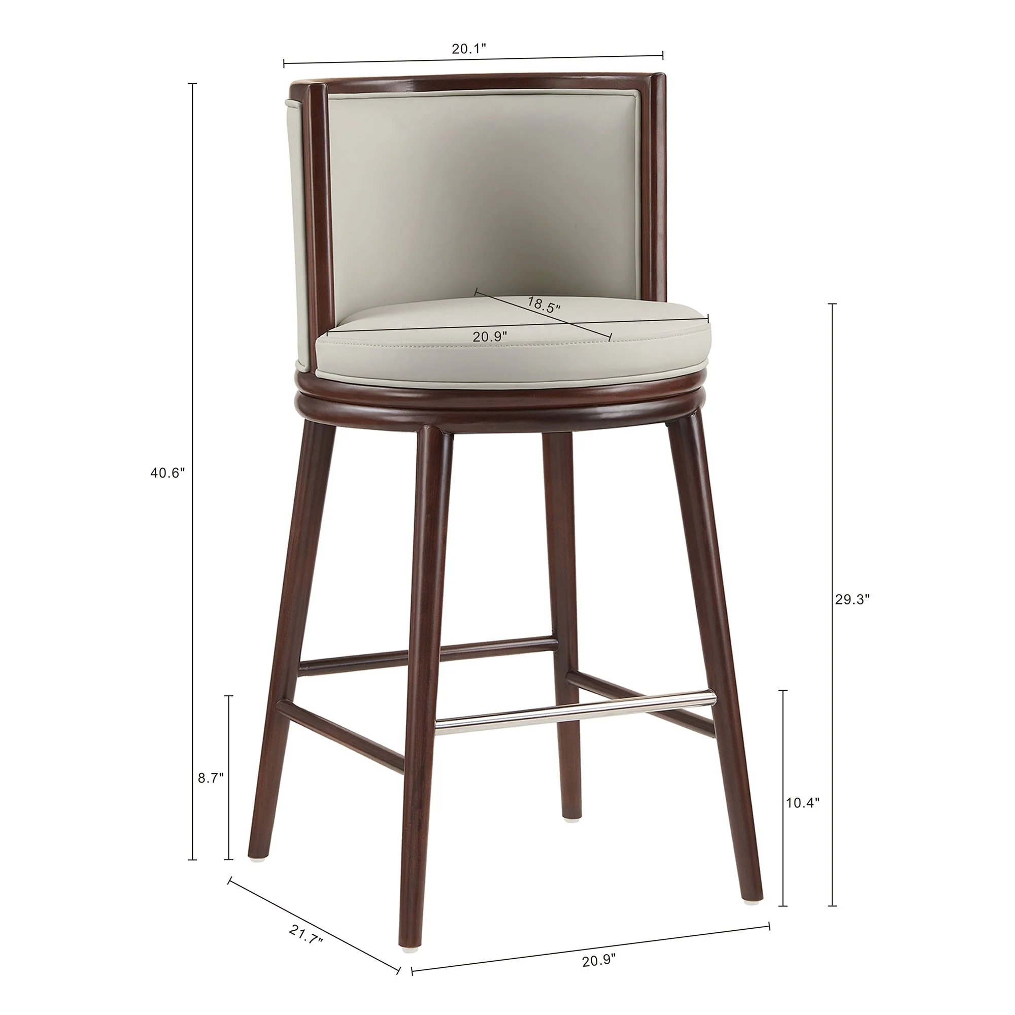 Evalyn Barstool in Stone (set of 3) - Image 3