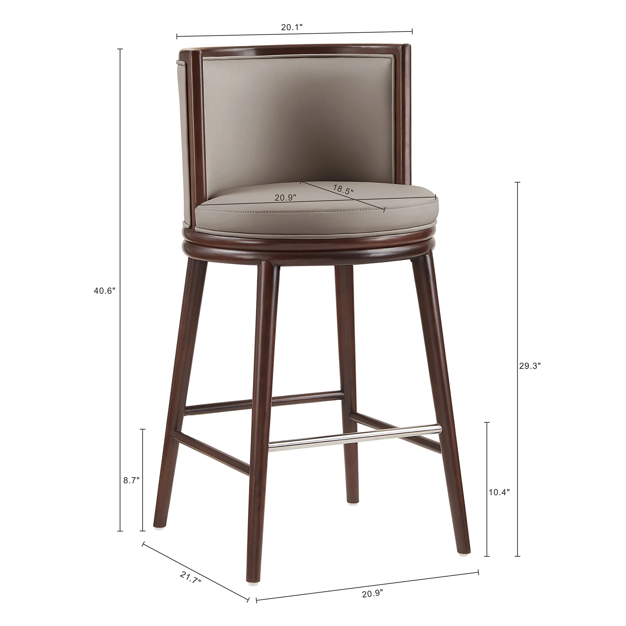 Evalyn Barstool in Taupe - Image 3